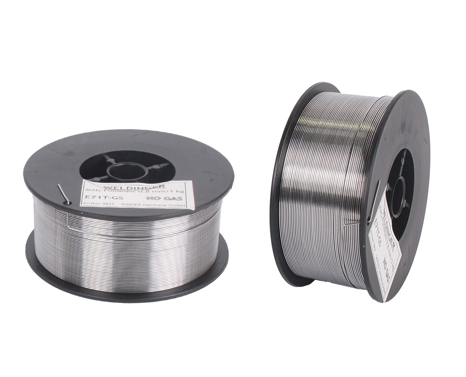 WELDINGER Schweißdraht 2 Rollen Fülldraht D100 0,8 mm (MIG/MAG-Schweißdraht NoGas), (Packung, 2St), exzellente Schweißergebnisse