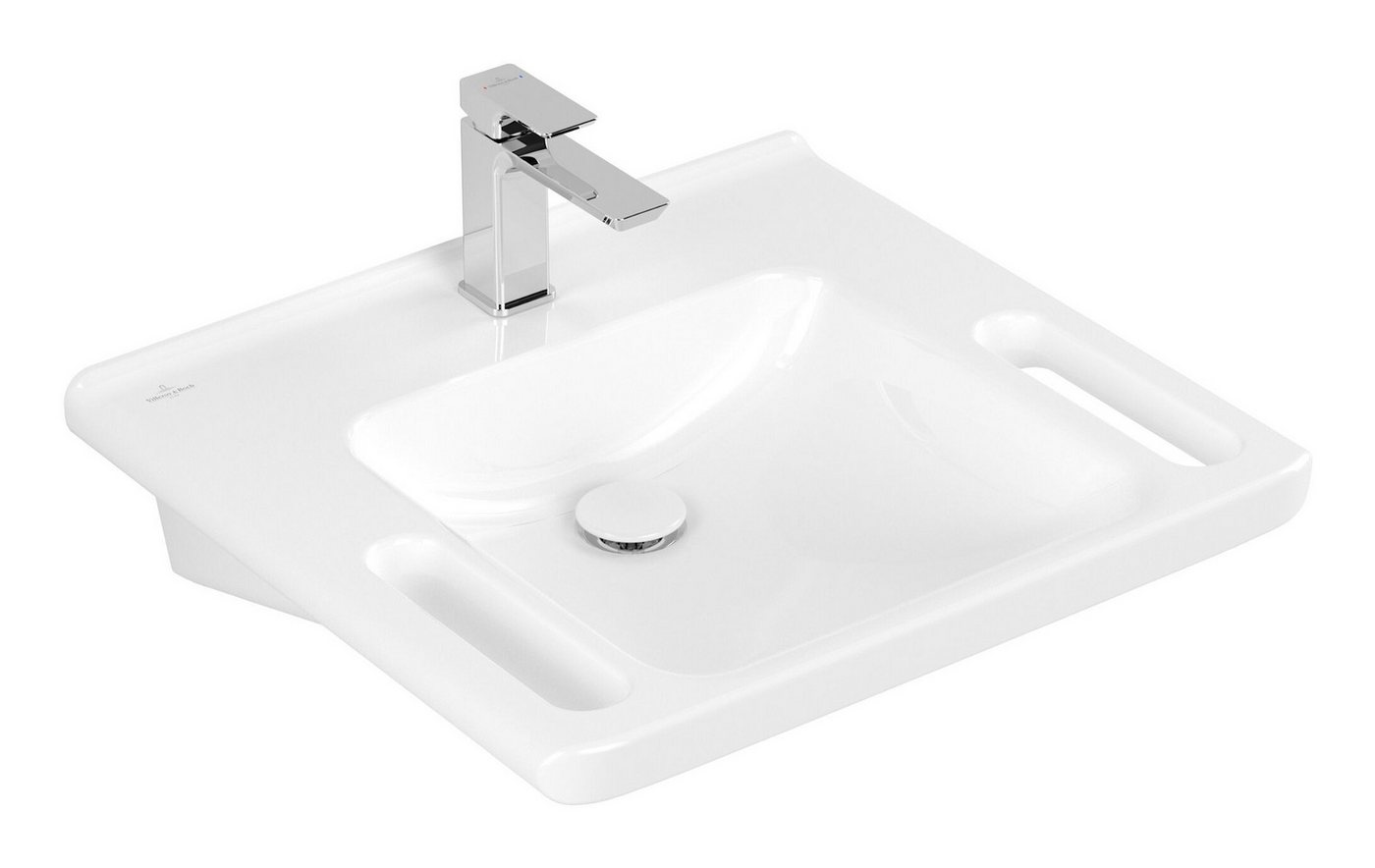 Thumbnail - Villeroy & Boch Waschbecken ViCare, ViCare m. 1 Hahnloch o. Überlauf 600 x 550 x 180 mm - Weiß Alpin