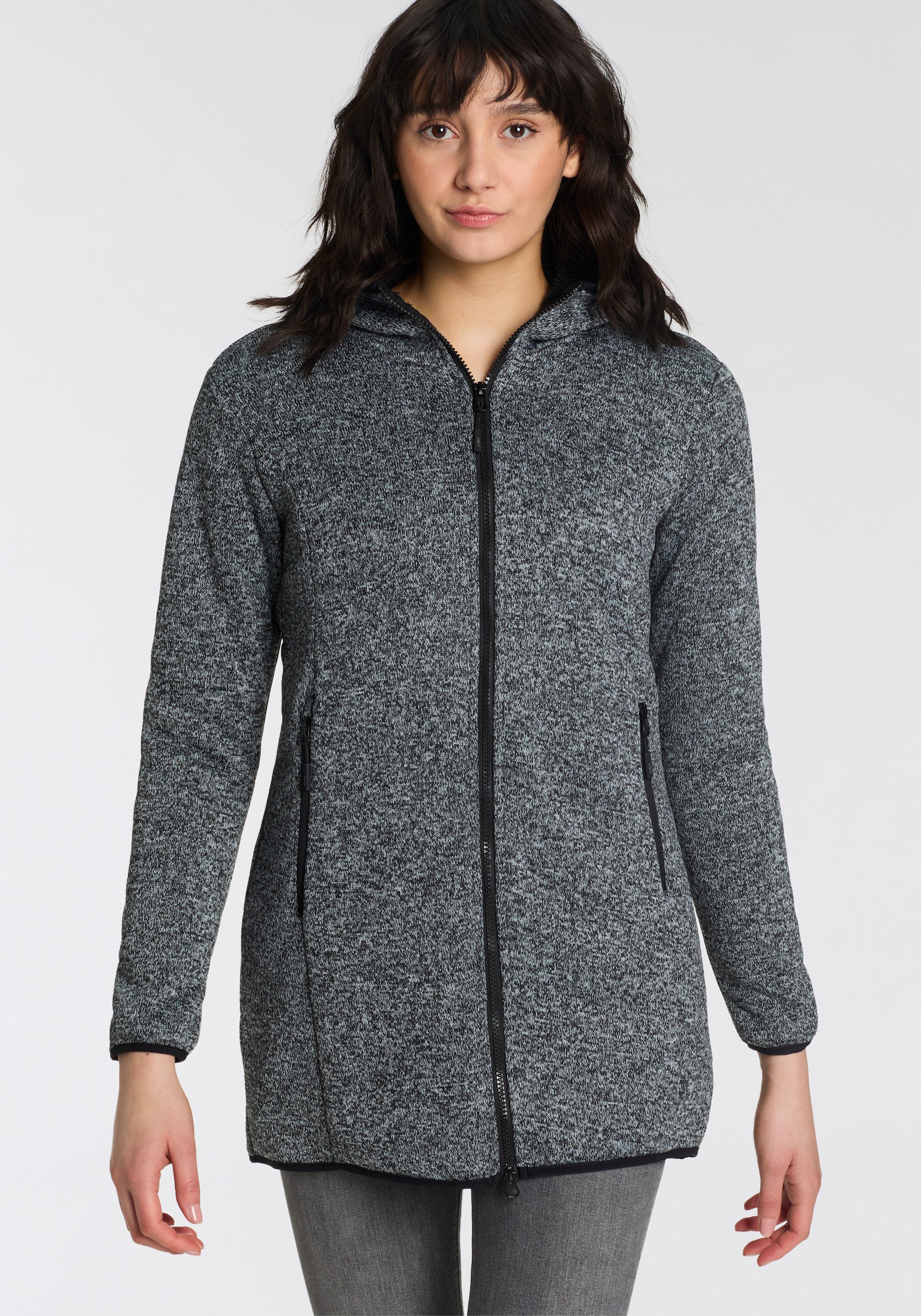 Strickmantel Parka Fix Hood