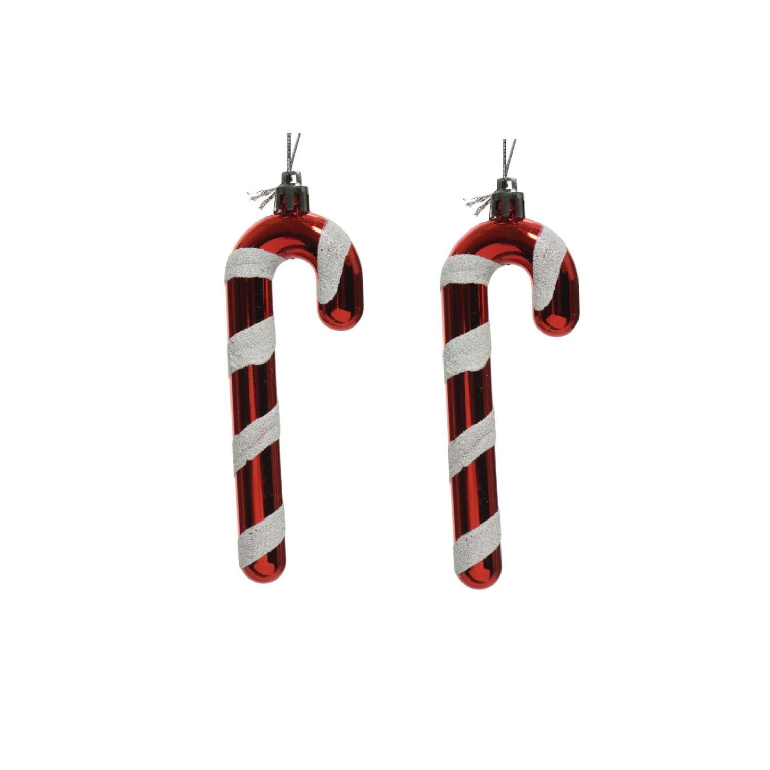 MARELIDA Christbaumschmuck Weihnachtsbaumschmuck Zuckerstange Weihnachtsdeko H: 12cm 2er Set