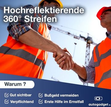 autogadget® Warnweste 4X Warnwesten Orange - Pannenweste 2024 Unfallweste ISO20471