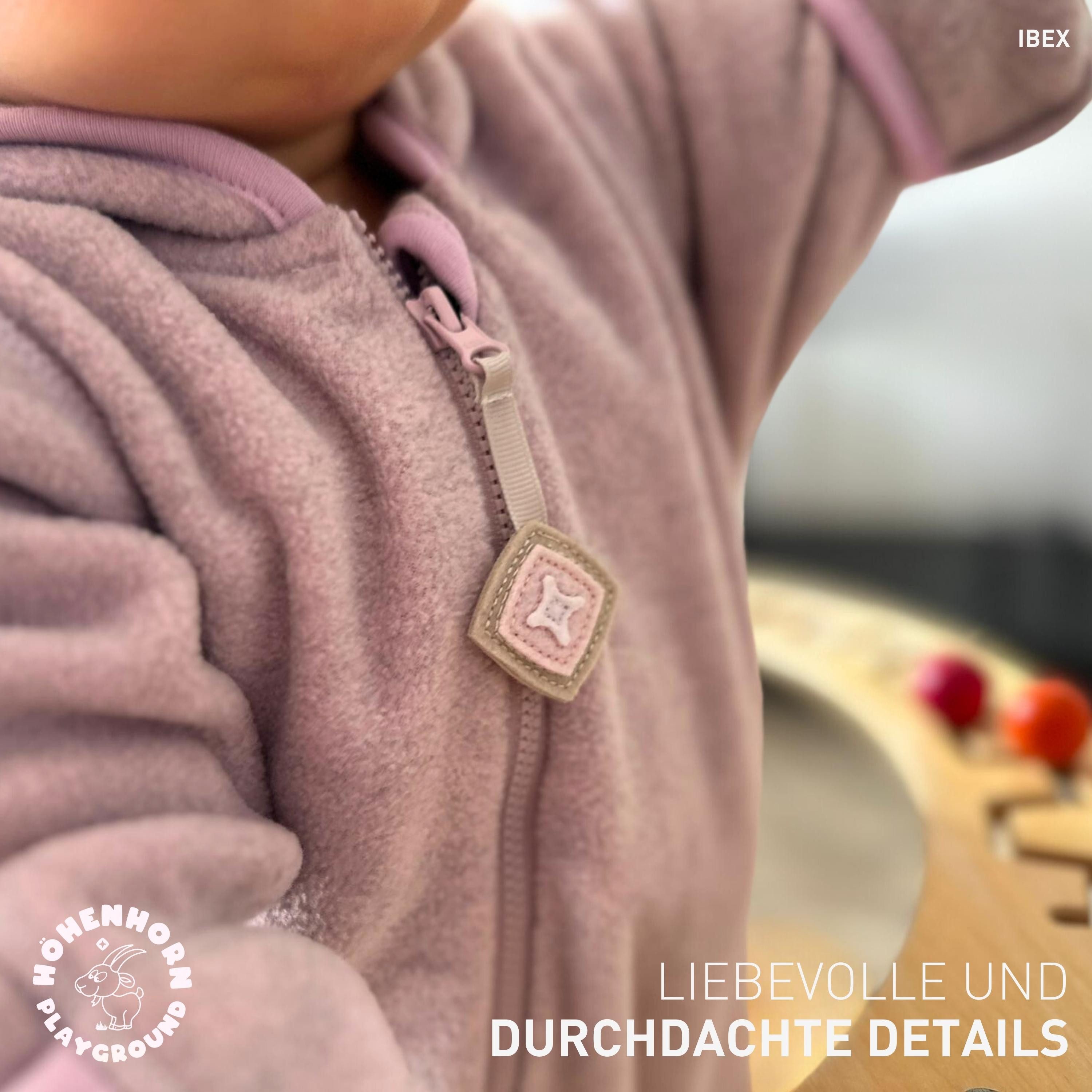 Höhenhorn Strampler Ibex Baby Fleece Overall Winter Herbst Strampler Kleinkind mit Kapuze