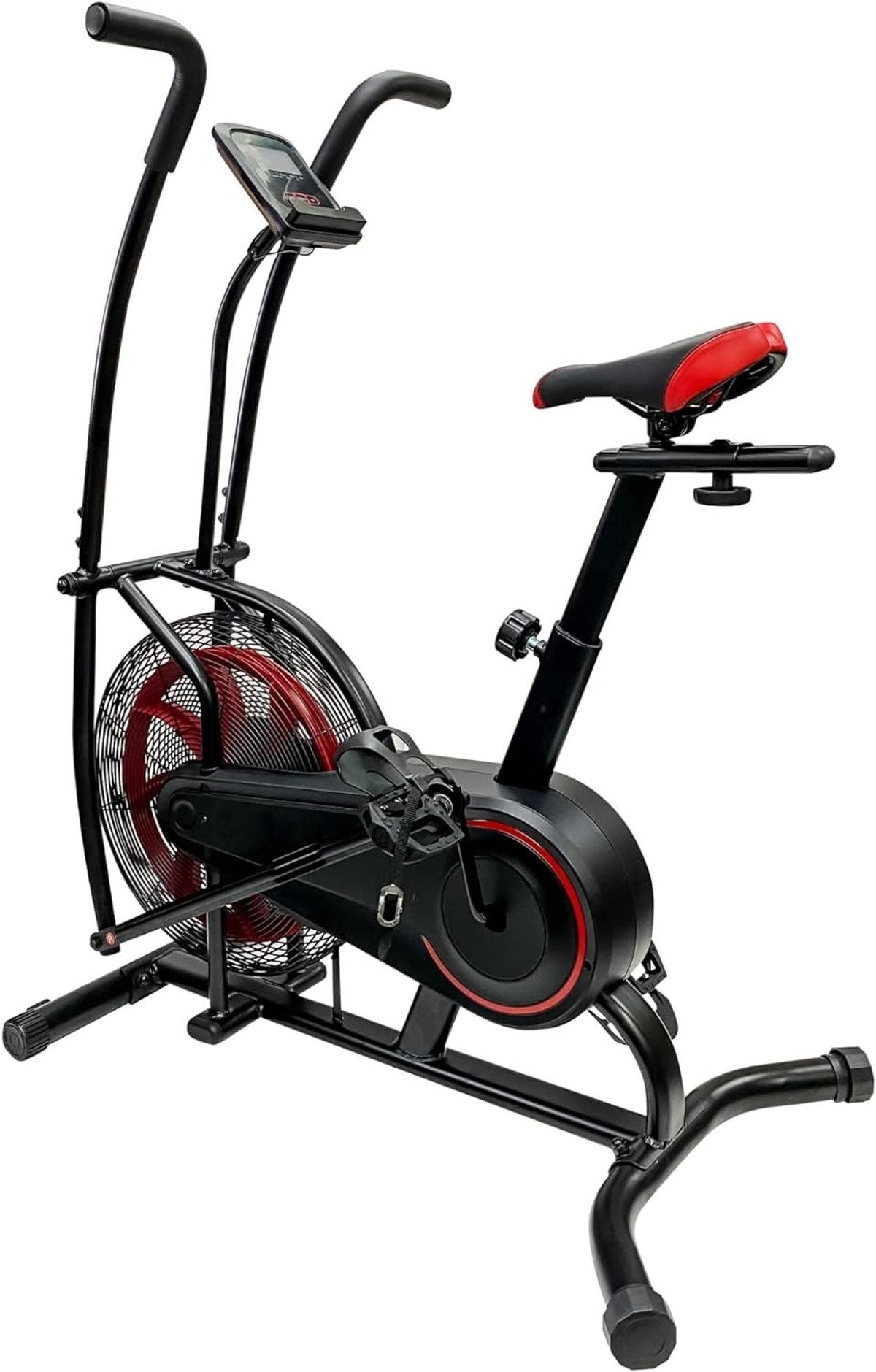 Ultrasport Air Bike Crosstrainer Fitnessrad Luftwiderstand Trainingscomputer, Reibungsloses Work-out mit "Dual-Driven-Antrieb"
