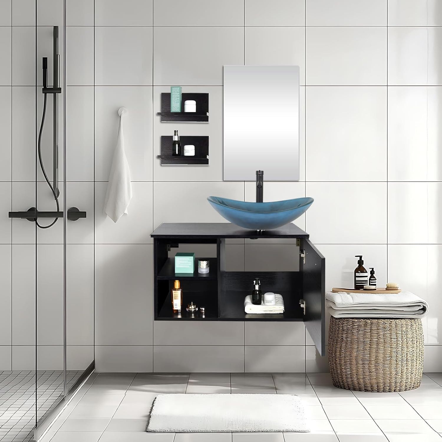 Puluomis Badmöbel-Set mit Spiegel, Badezimmerschrank mit günstig online kaufen