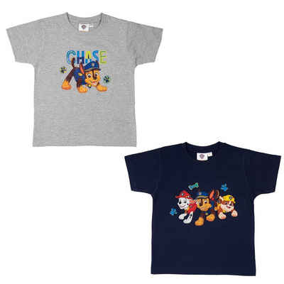 United Labels® T-Shirt Paw Patrol Kinder T-Shirt für Jungen Grau/Blau (2er Pack)
