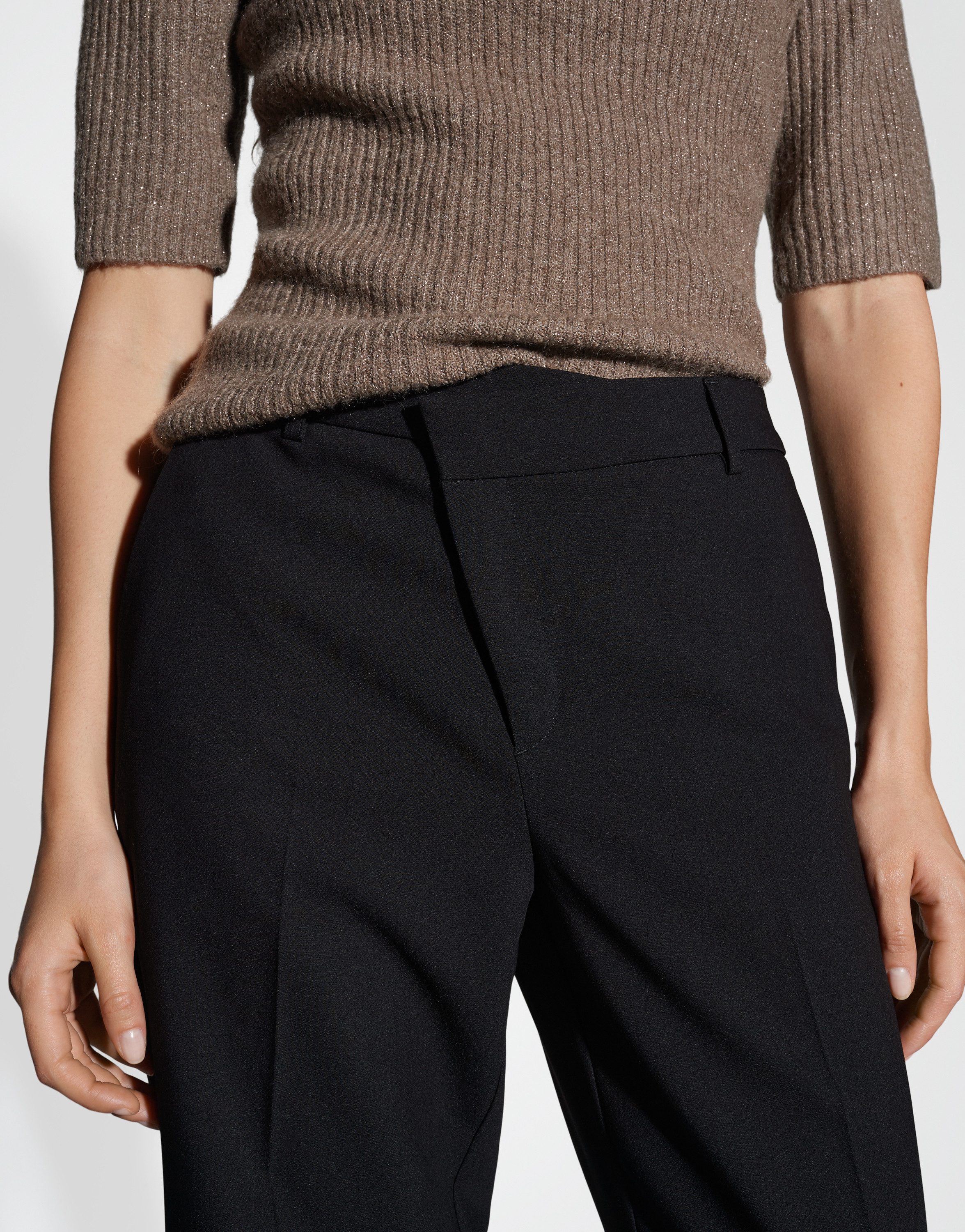 OPUS Stoffhose MEERI CRISSCROSS aus elastischem Viskosemix