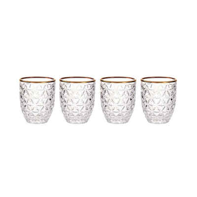 BUTLERS Glas AURELIE 4x Gläser mit Goldrand 250ml, Glas