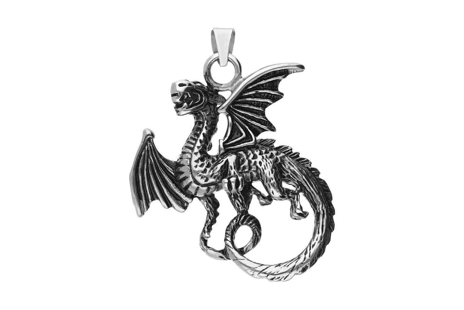 FILANGO Edelstahlkette Chirurgenstahl Kettenanhänger DRACHE (Ketten-Anhänge günstig online kaufen
