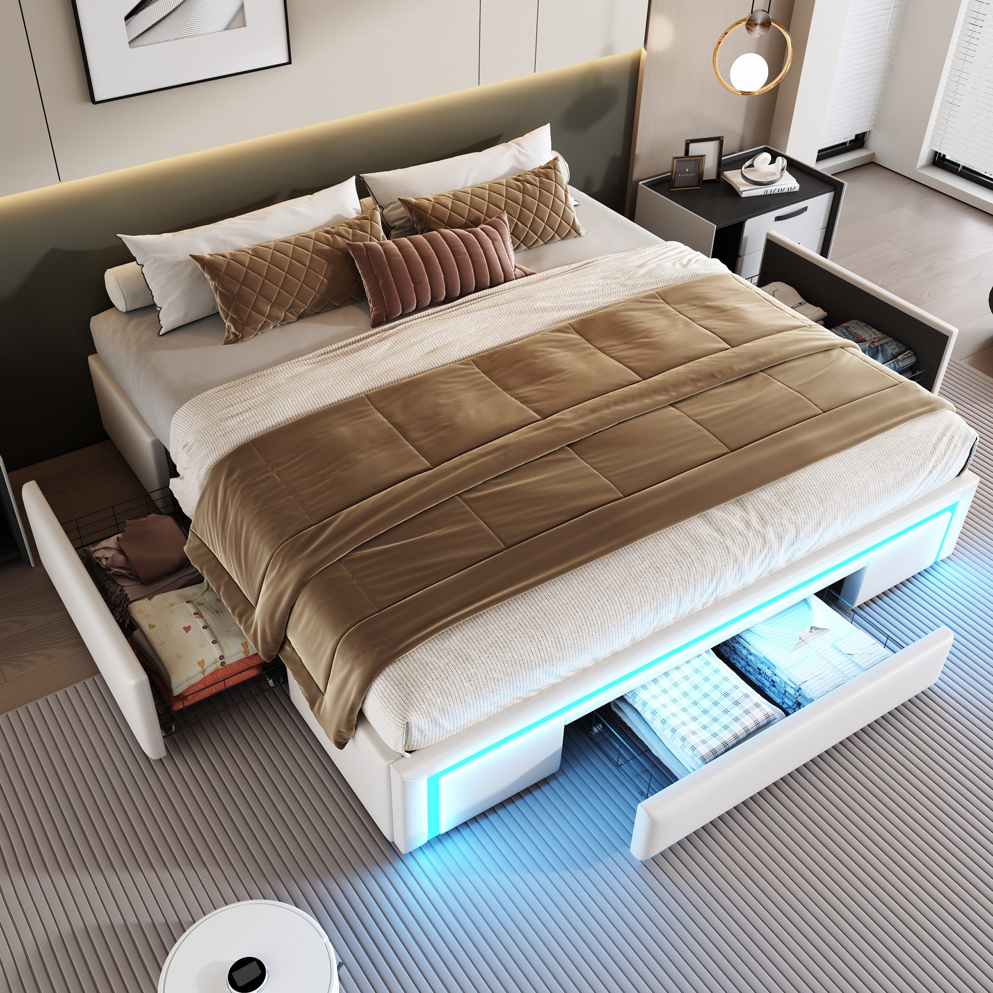 Furnishings Home Futonbett Polsterbett Stauraumbett Doppelbett günstig online kaufen