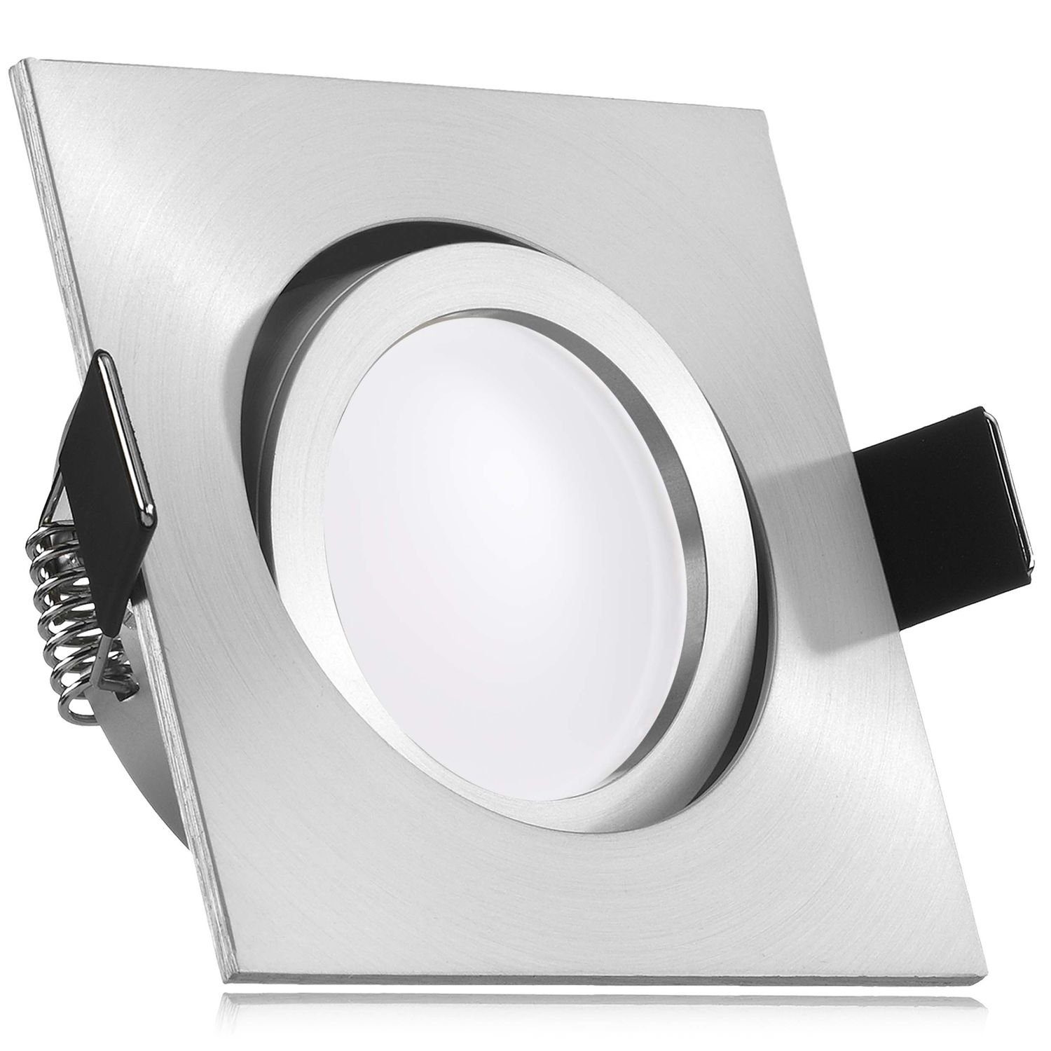 LEDANDO LED Einbaustrahler LED aluminium Einbaustrahler extra Set 5W Leuchtmitt in mit matt flach