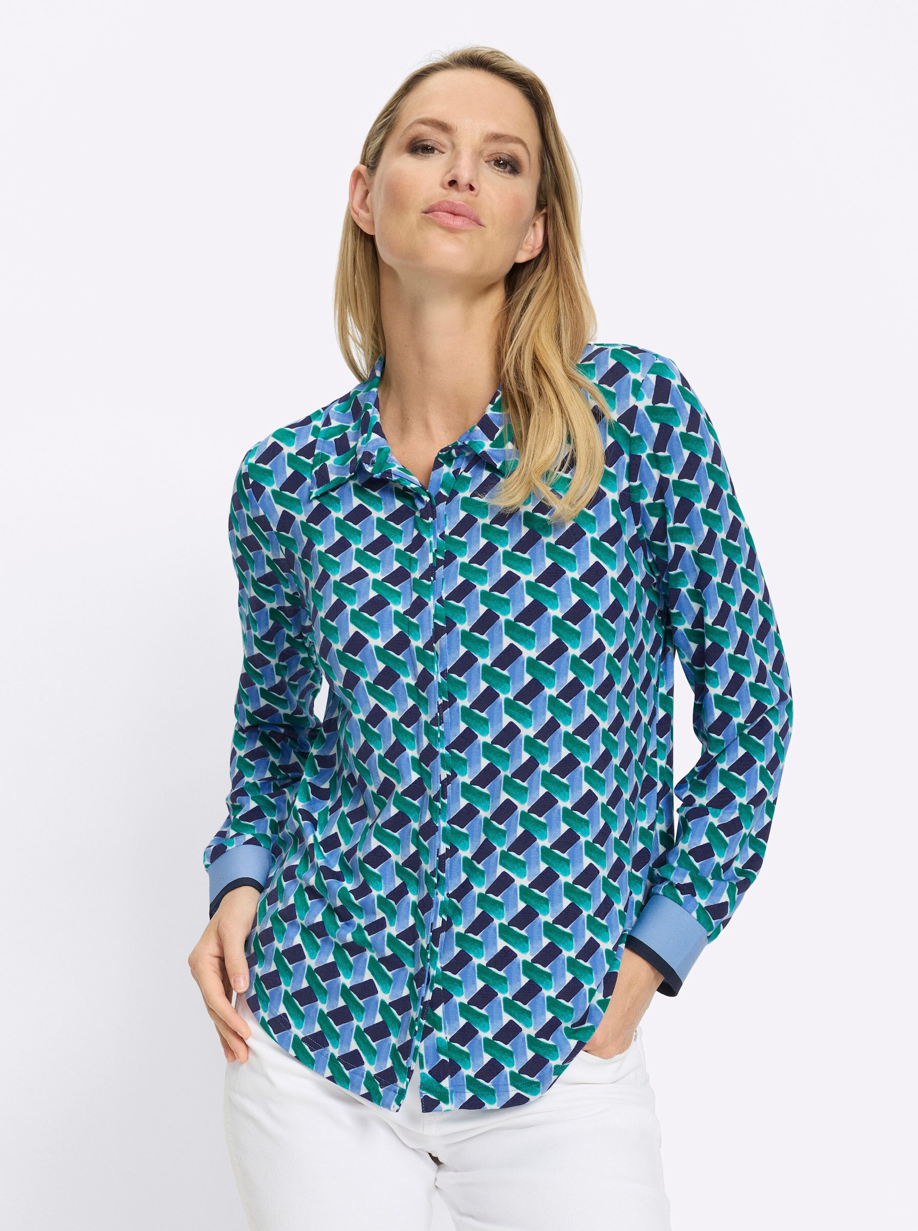 heine Klassische Bluse Jersey-Bluse Langarm