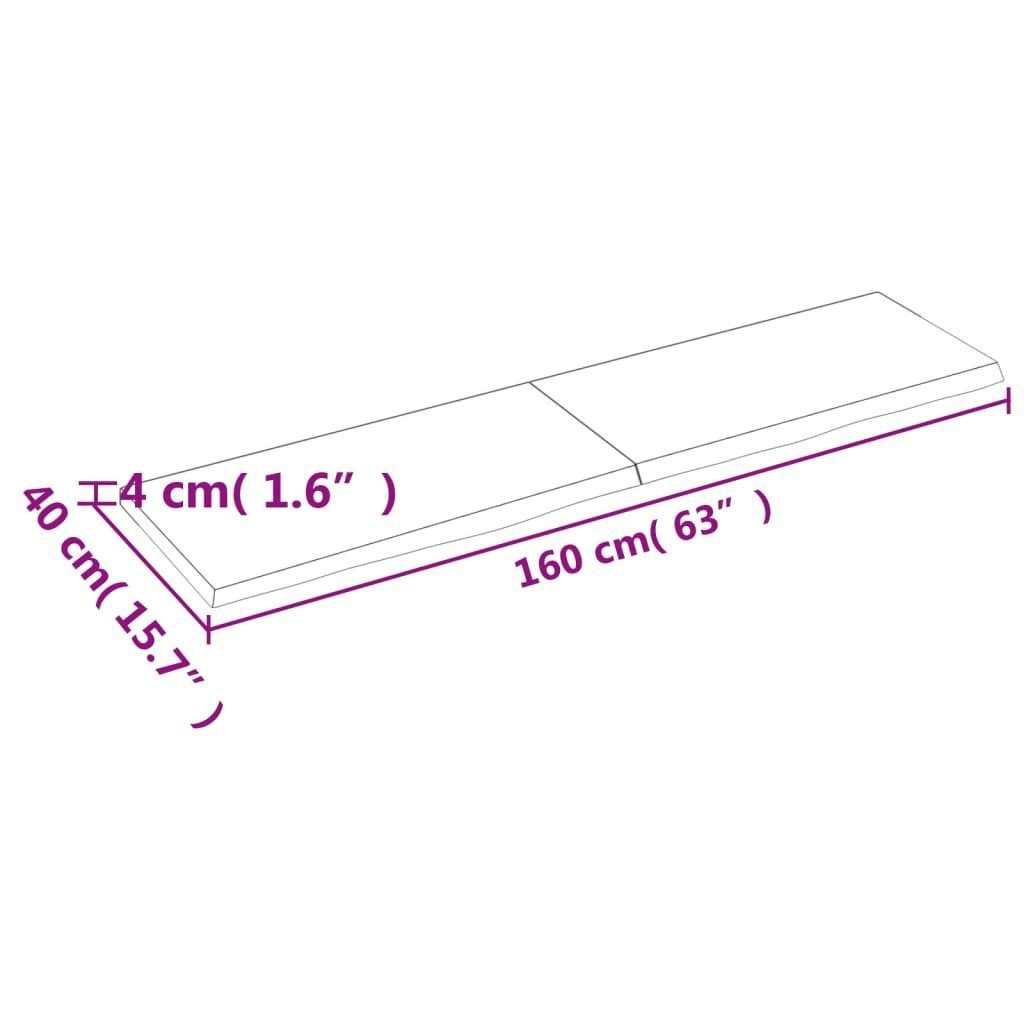 Tischplatte Massivholz Eiche Behandelt furnicato 160x40x(2-4)cm