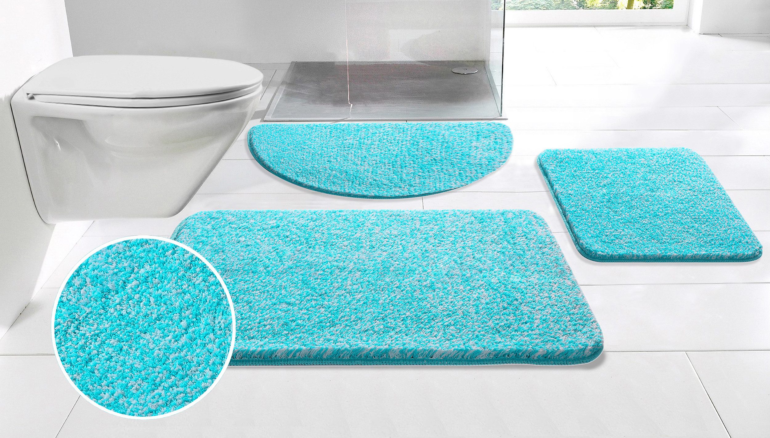 my home Badematte Vanessa meliert, Badvorleger, Badezimmer Teppich, Duschvo günstig online kaufen