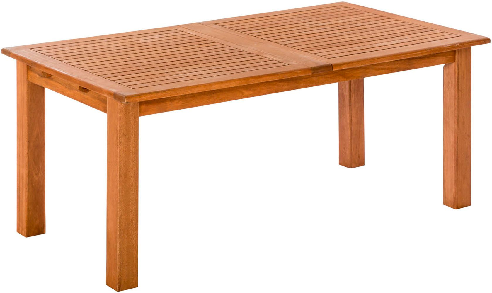 MERXX Garten-Essgruppe »Batavia«, (Set, 13-tlg., Tisch doppelt ausziehbar: 100x 180/220/260x 75 cm), moderne Landhausoptik in warmen Holznuancen