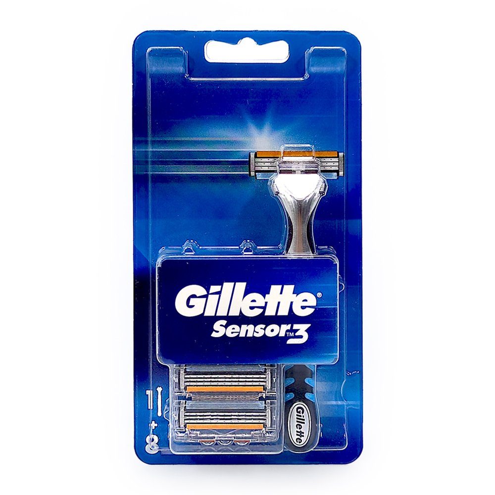 Gillette Rasierklingen Gillette Sensor 3 Rasierklingen, 8er Pack mit Griff