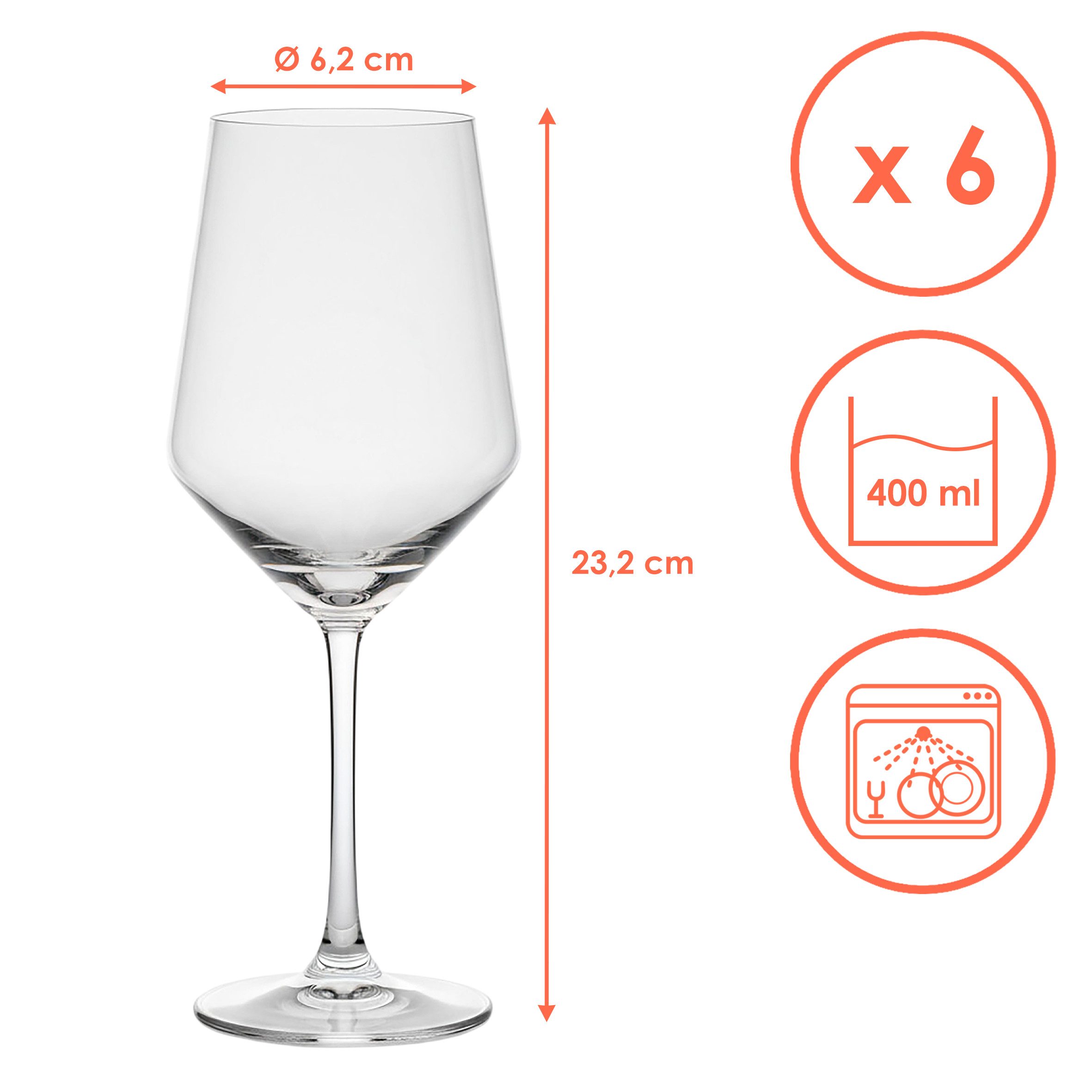 Spetebo Weißweinglas Kristall Glas kratzfest 6er Set, Glas, Spülmaschine geeignet