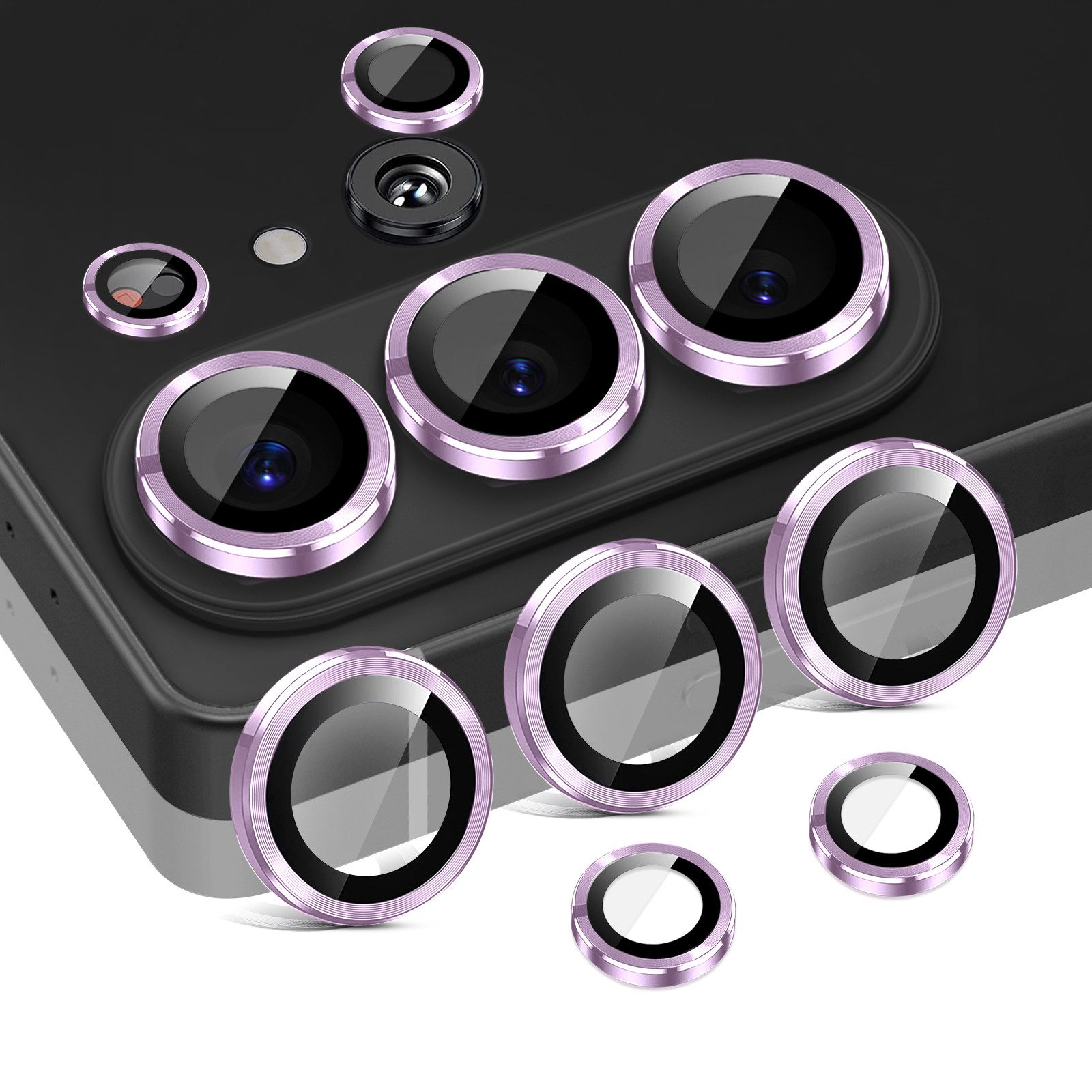 Tec-Expert Kameraschutzglas 9H Kameraglas Set in Helles Violett für Samsung Galaxy S26 Ultra für Samsung Galaxy S26 Ultra, Linsenschutzglas Set, 1 Stück, Kameraschutz, Schutzglas, Linsenschutz, kratz- & stoßfest