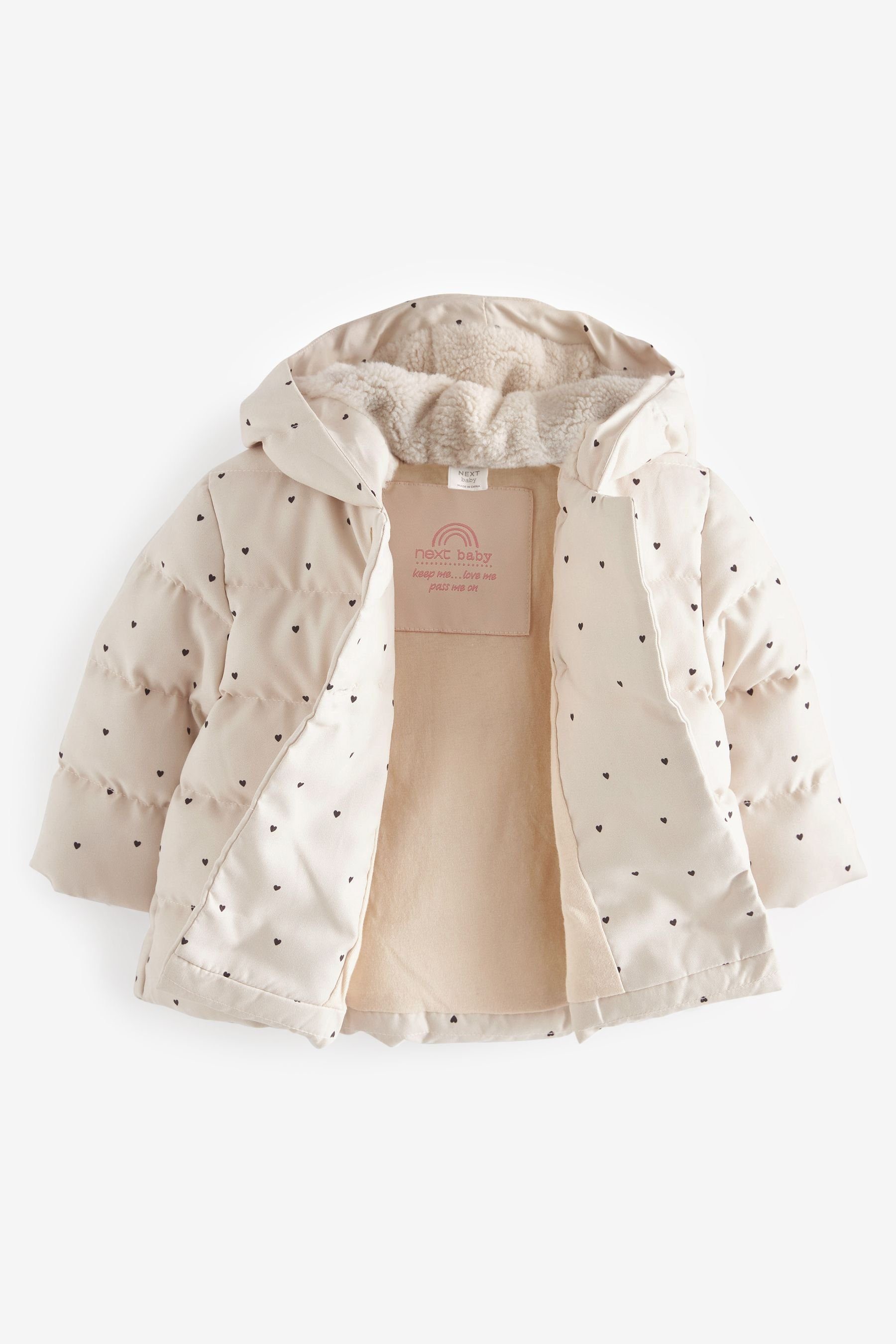 Next Steppjacke Cream Kapuze Babys mit (1-St) für Heart Steppjacke