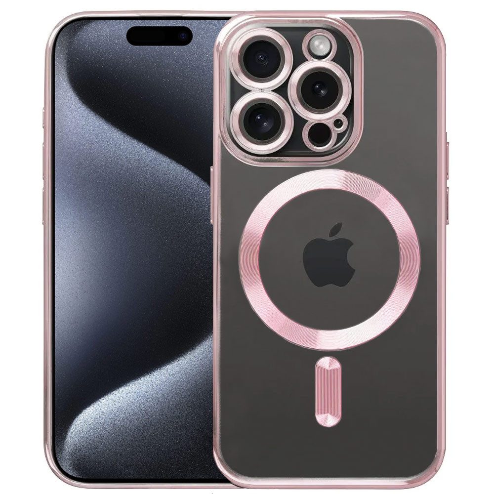 FITSU Handyhülle Case für iPhone 15 Pro Hülle MagSafe kompatibel mit Kameraschutz 6,1 Zoll, Durchsichtige Hülle für iPhone 15 Pro Schutzhülle mit farbigen Rahmen
