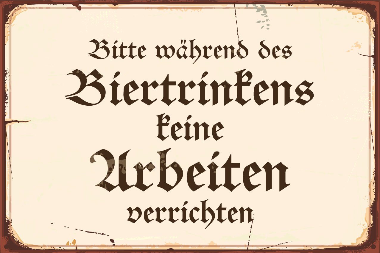 queence Metallbild Bier Spruch Stahlschild Blechschild, (1 St), 20x30x0,2cm - mit 4 Lochbohrung