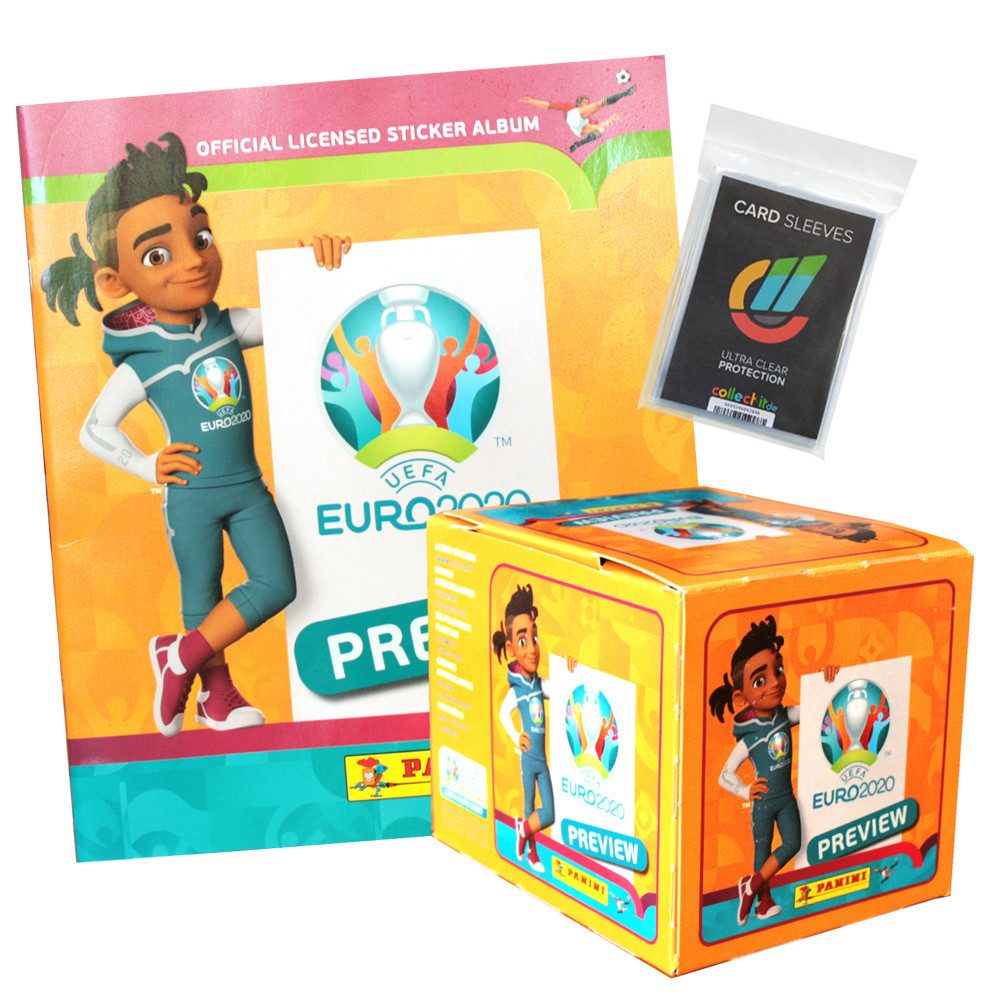 Panini Sammelkarte EURO 2020 Preview INTERNATIONALE Sticker, Display (60 Tüten) + 1 Album