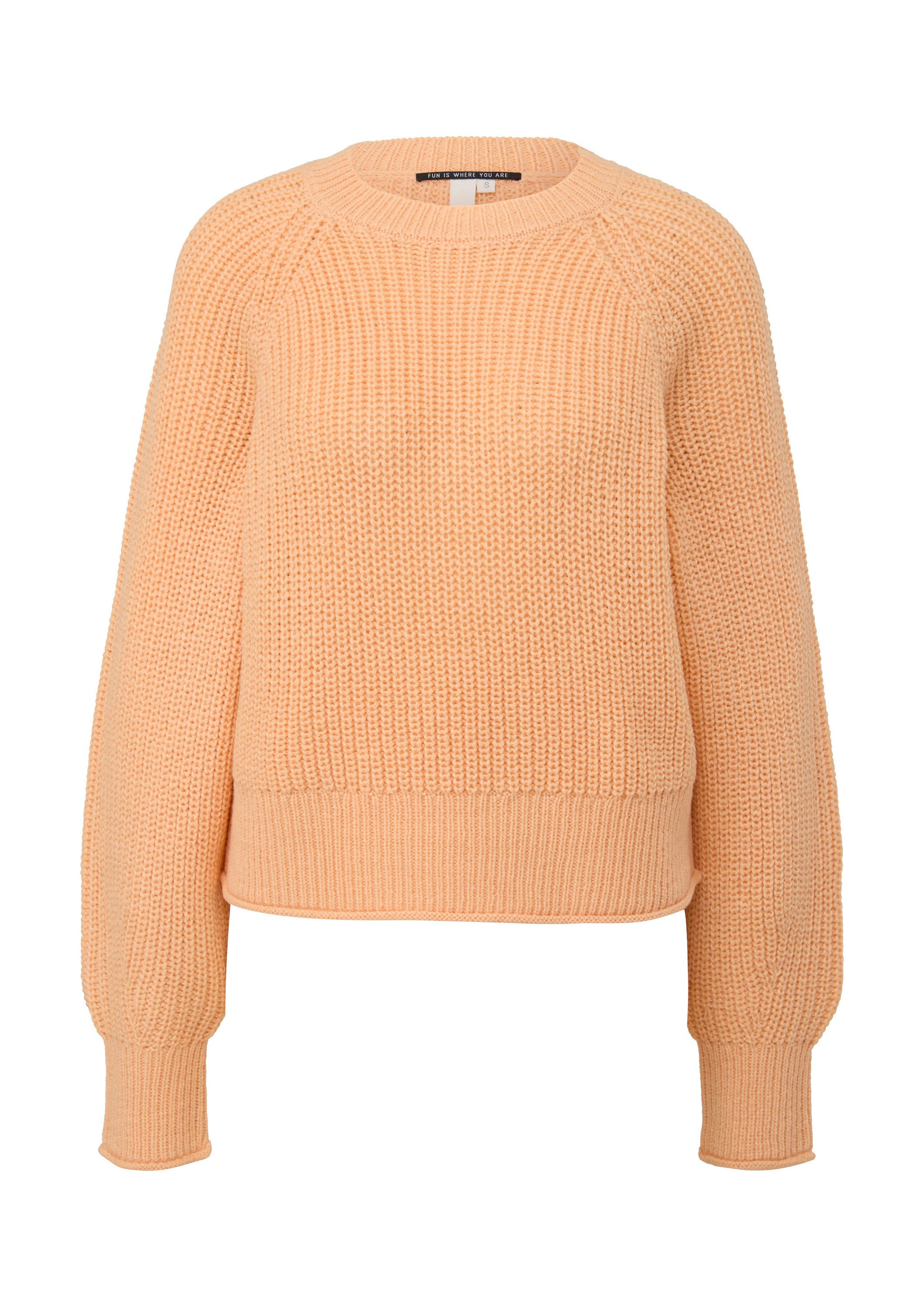 QS Longpullover Strickpullover Strickpullover mit Ripp-Elementen günstig online kaufen