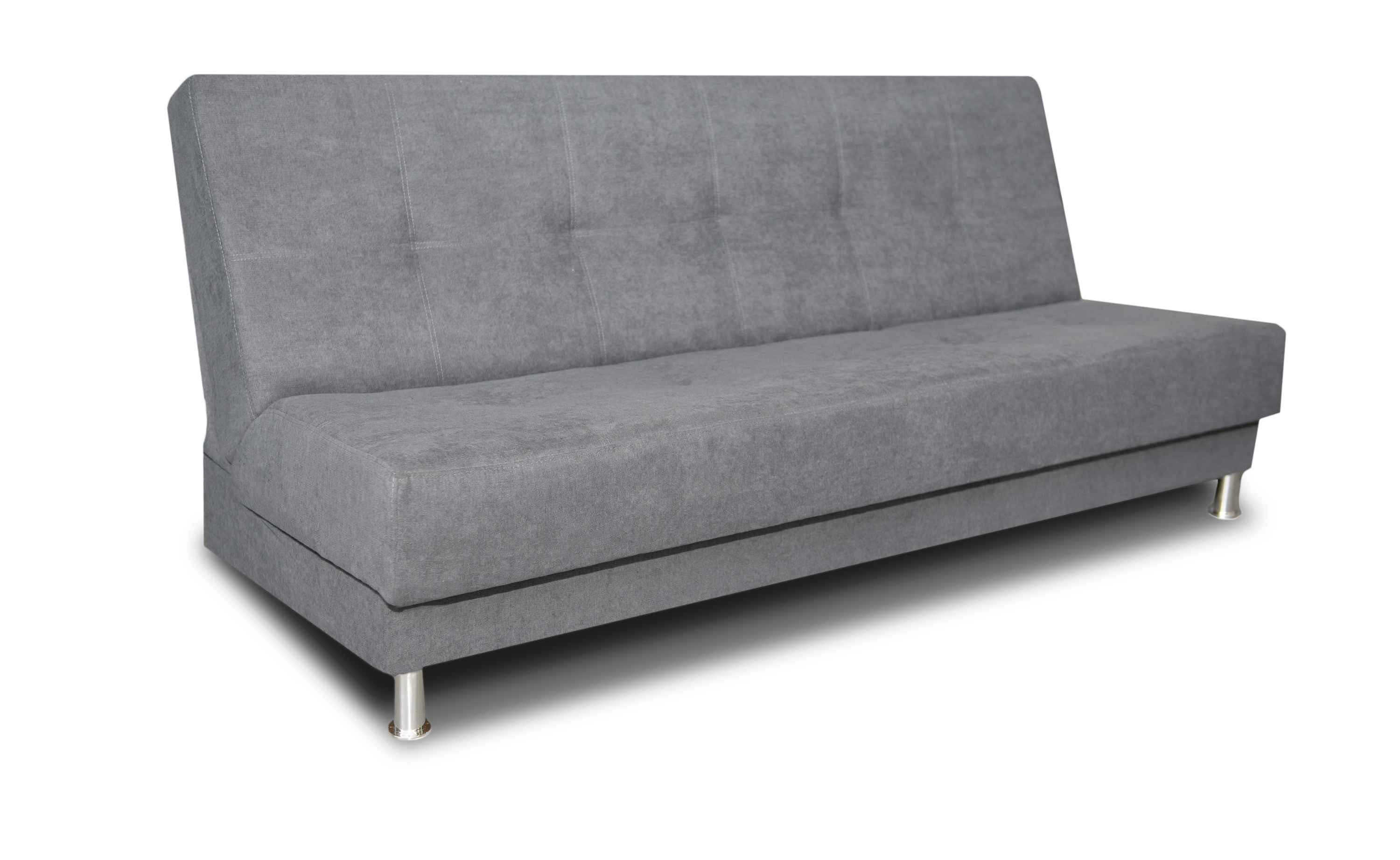 Siblo 3-Sitzer Dreisitzige Couch Rosalia mit Schlaffunktion, Bettzeugbehälter, Dreisitzer-Sofa Grau