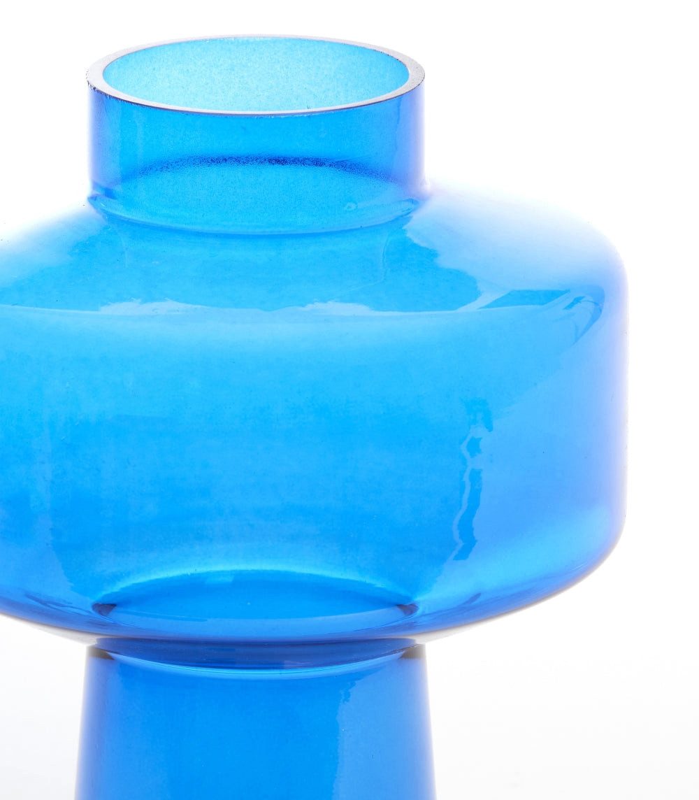 Dirk Davids Leuchten GmbH Dekovase Deko-Vase Glas Blau Ø20x26cm