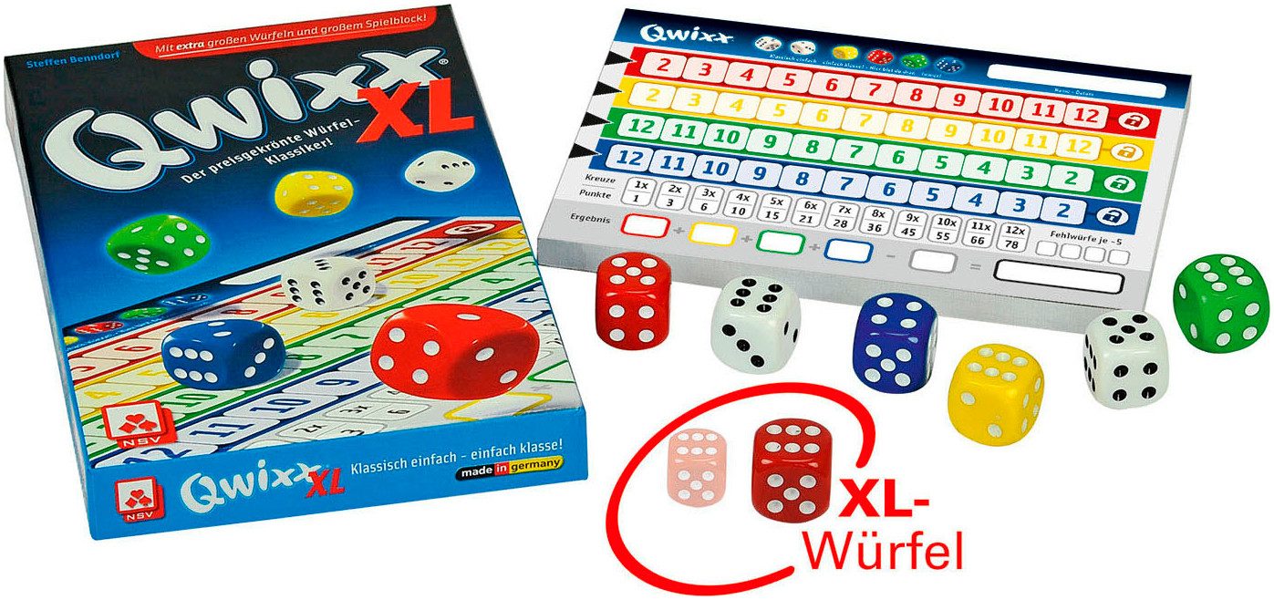 Cartamundi Spiel Senioren Qwixx XL, Seniorenspiel, Made in Germany