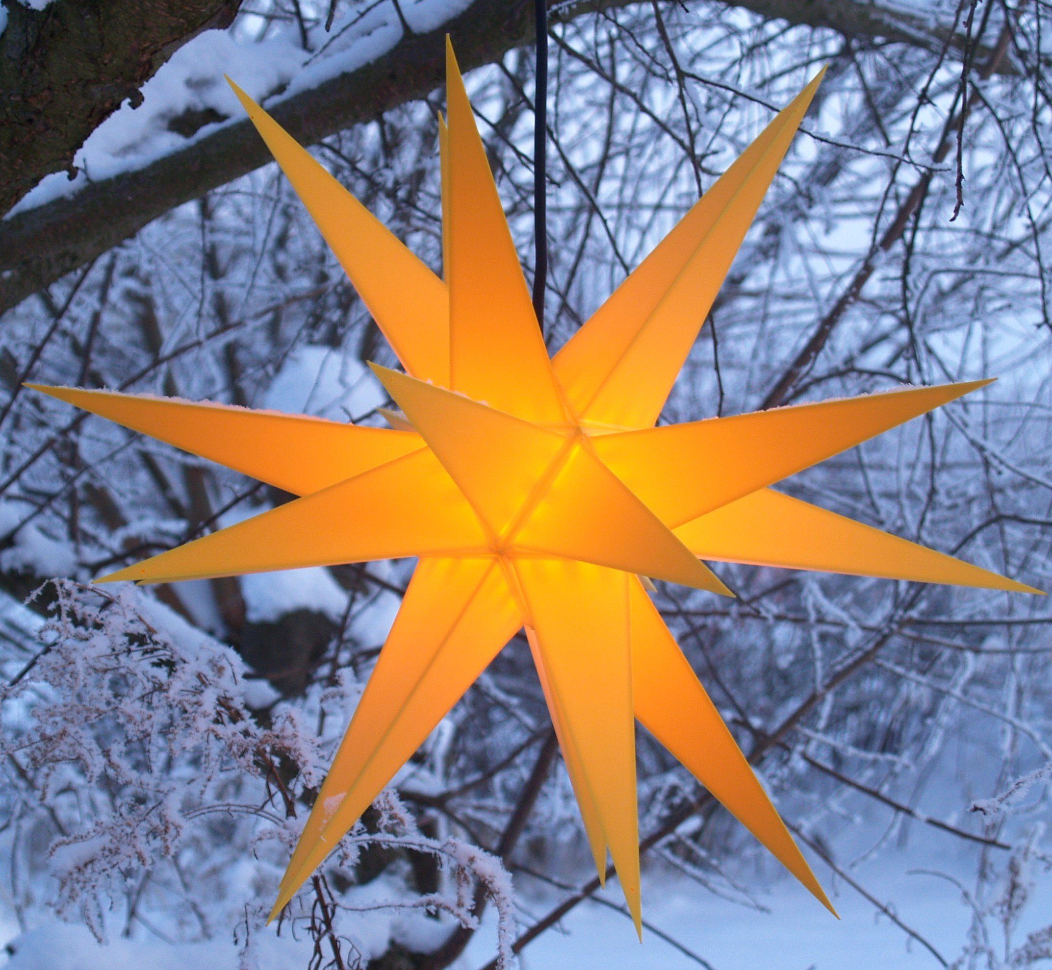 Guru-Shop LED-Stern für außen Melchior Outdoor II Gelb, sehr stabiler 3D.., günstig online kaufen