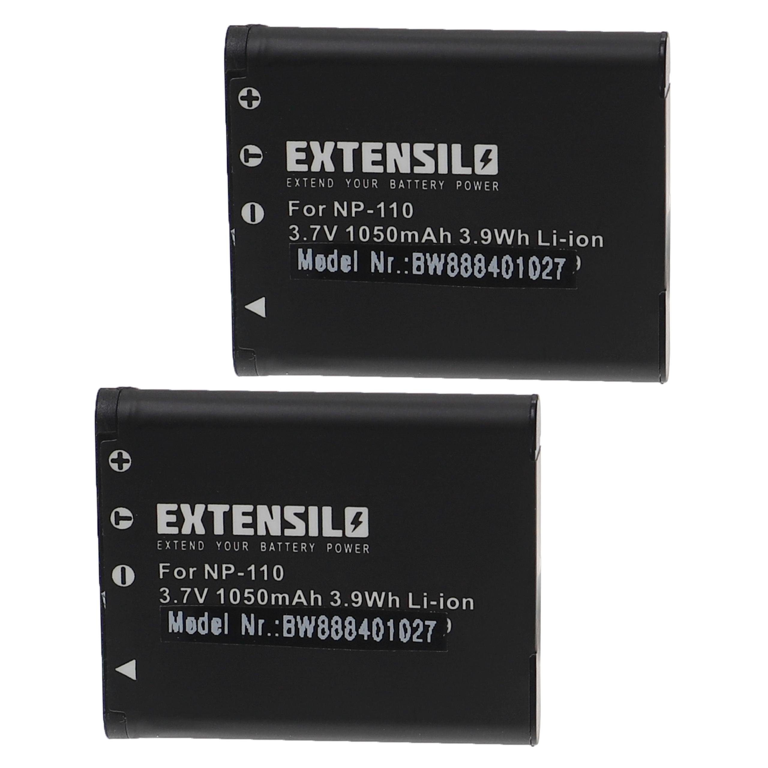 Extensilo kompatibel mit Casio Exilim EX-ZR20, Pro EX-F1, EX-ZR15, EX-ZR50 Kamera-Akku Li-Ion 1050 mAh (3,7 V)