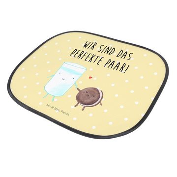 Sonnenschutz Milch Keks - Gelb Pastell - Geschenk, Sonnenschutzfolie, Gute Laune, Mr. & Mrs. Panda, Seidenmatt, Einzigartige Motive