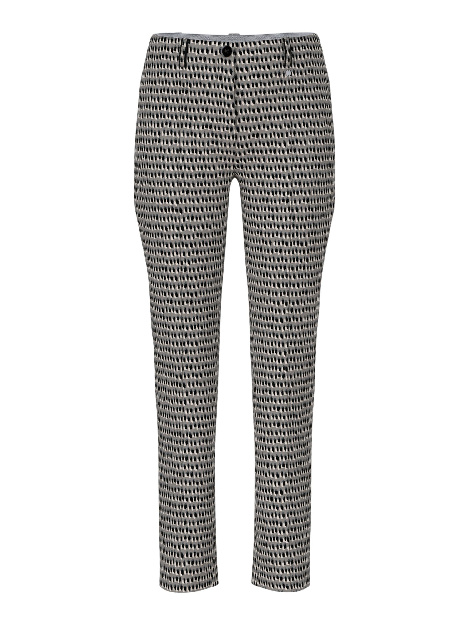 Marc Cain Stoffhose ZC.2 - D - City Tour grau, Casual, Polyester, Allover-Print, Slim Fit, Mittel
