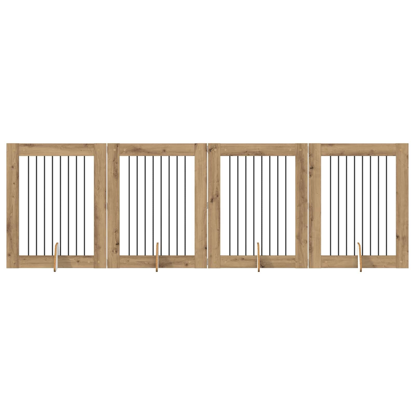 vidaXL Hundezwinger 80 x 100 cm Hunde Absperrgitter Freistehend Faltbar 4-teiliges Artisan