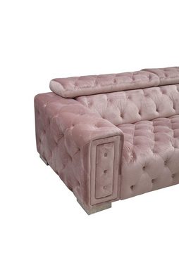 JVmoebel Chesterfield-Sofa Luxus Altrosa Chesterfield Dreisitzer 3-Sitzer Couch Modern Neu, Made in Europe