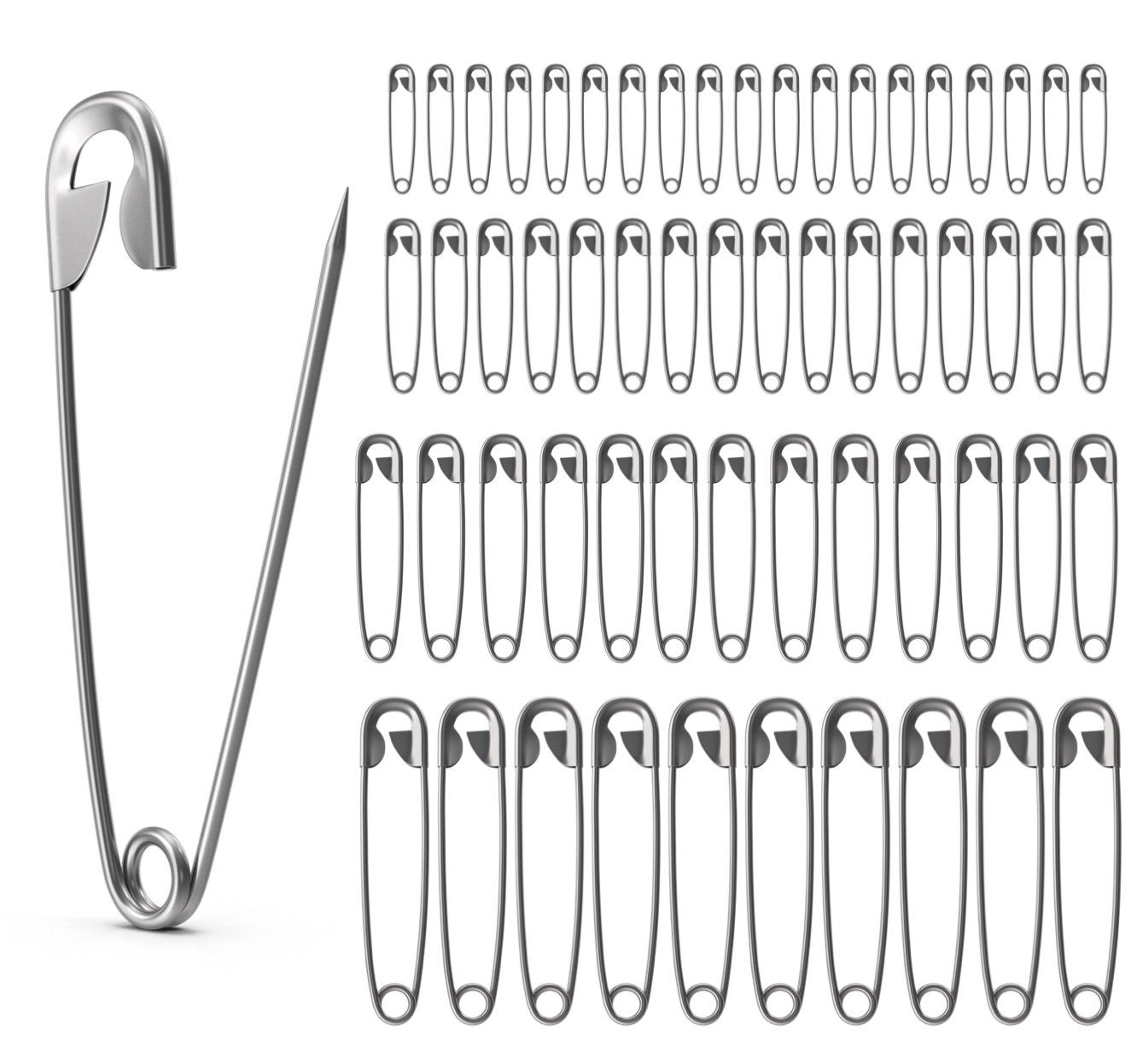 TK Gruppe Sicherheitsnadeln 600x Sicherheitsnadeln Safety pins Nadeln - div. Größen klein & groß, Packung 600 St., 600x Sicherheitsnadeln, diversen Größe