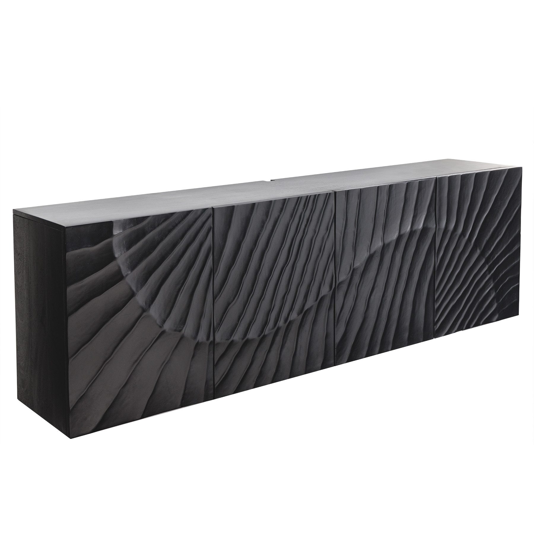 riess-ambiente Sideboard SCORPION 180cm schwarz (Einzelartikel, 1 St), Wohnzimmer · Massivholz · Mango · TV-Schrank · hängend · Industrial
