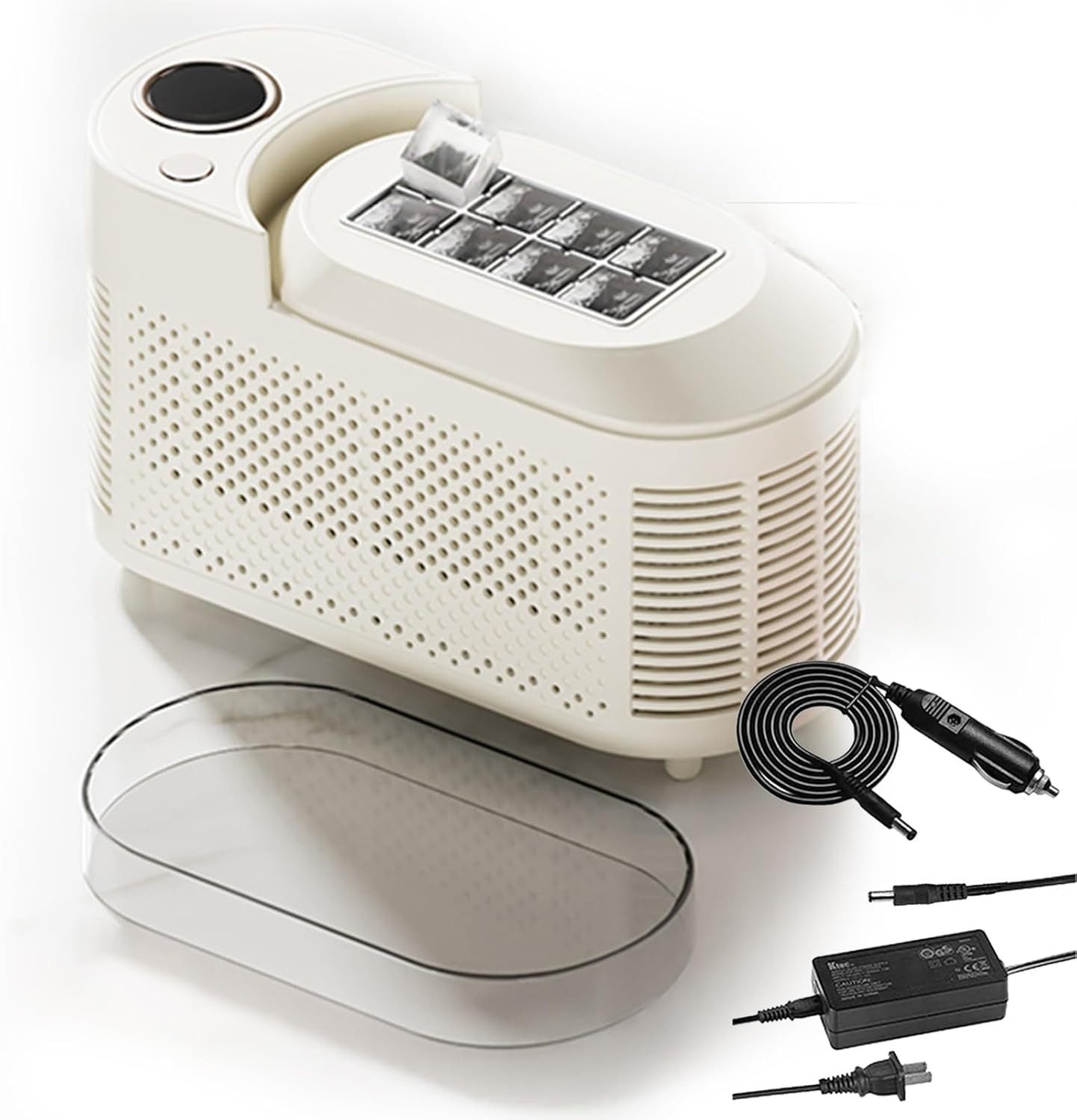 FELIXLEO Eiswürfelmaschine Camping Eismaschine Tragbare Eismaschine Eiswürfelbereiter Beige