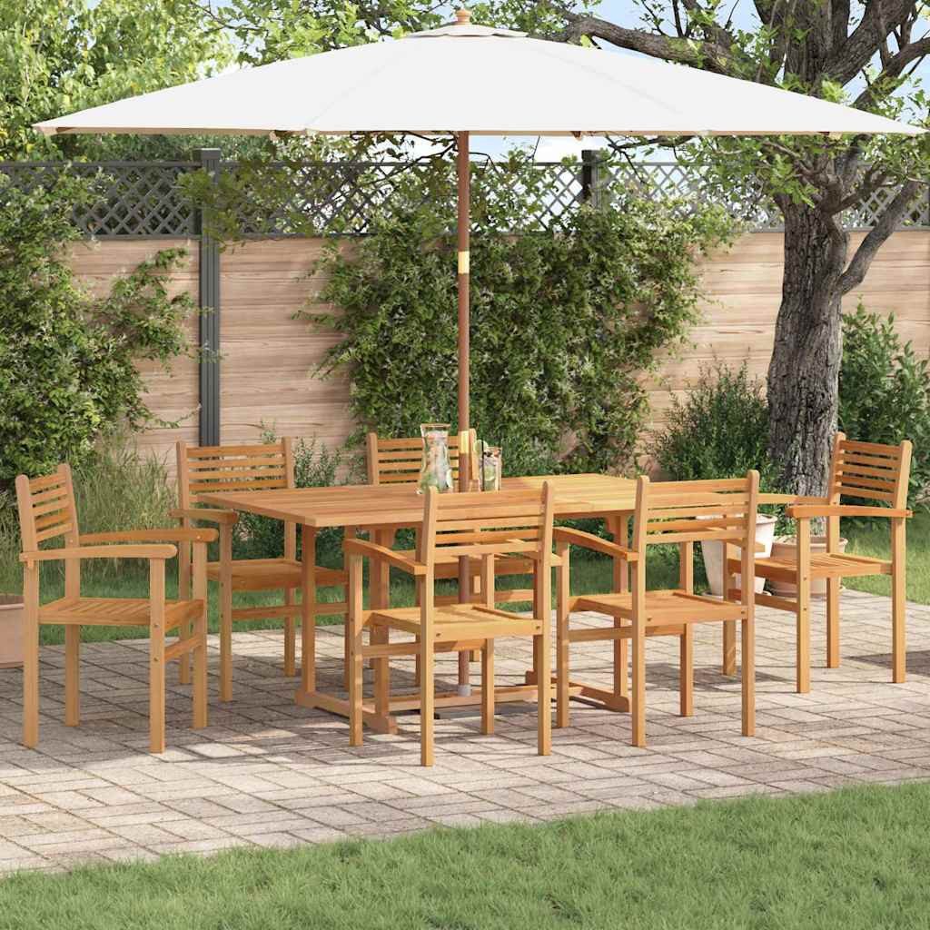 furnicato Gartenstuhl Eleganter Essstuhl aus Naturholz Braun 56x55x90,5 cm, Wetterfeste Sitzgruppe mit geschnitzten Armlehnen für den Garten