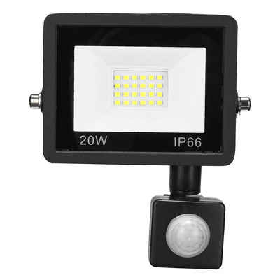 Insma LED Flutlichtstrahler, LED fest integriert, Tageslichtweiß, LED Flutlicht für Außen PIR-Bewegungserkennung IP66 Wasserdicht