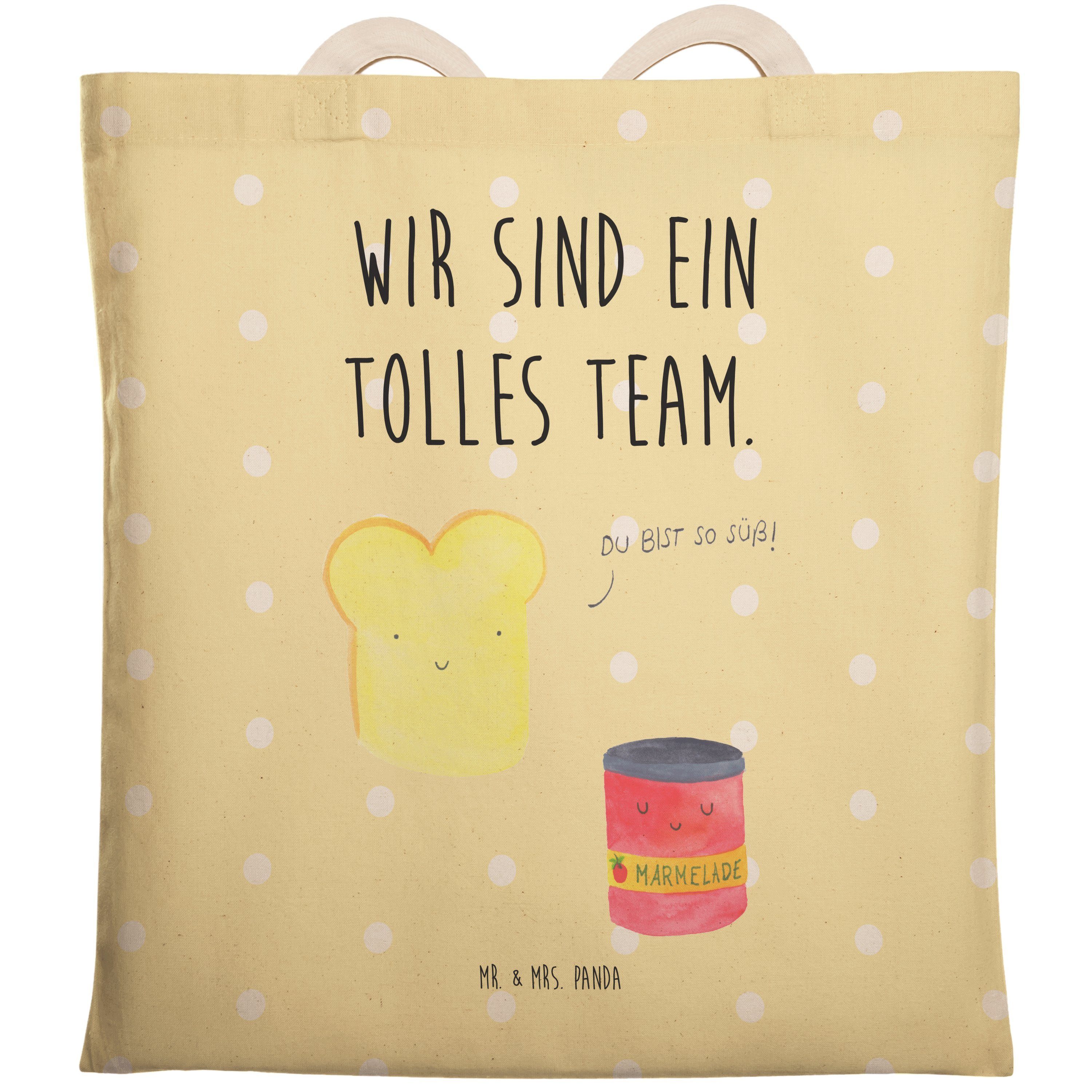 Tragetasche (1-tlg) Mrs. - Tragetasche, - Panda & Marmelade Geschenk, Gelb Mr. Baumwolltas Pastell Toast &