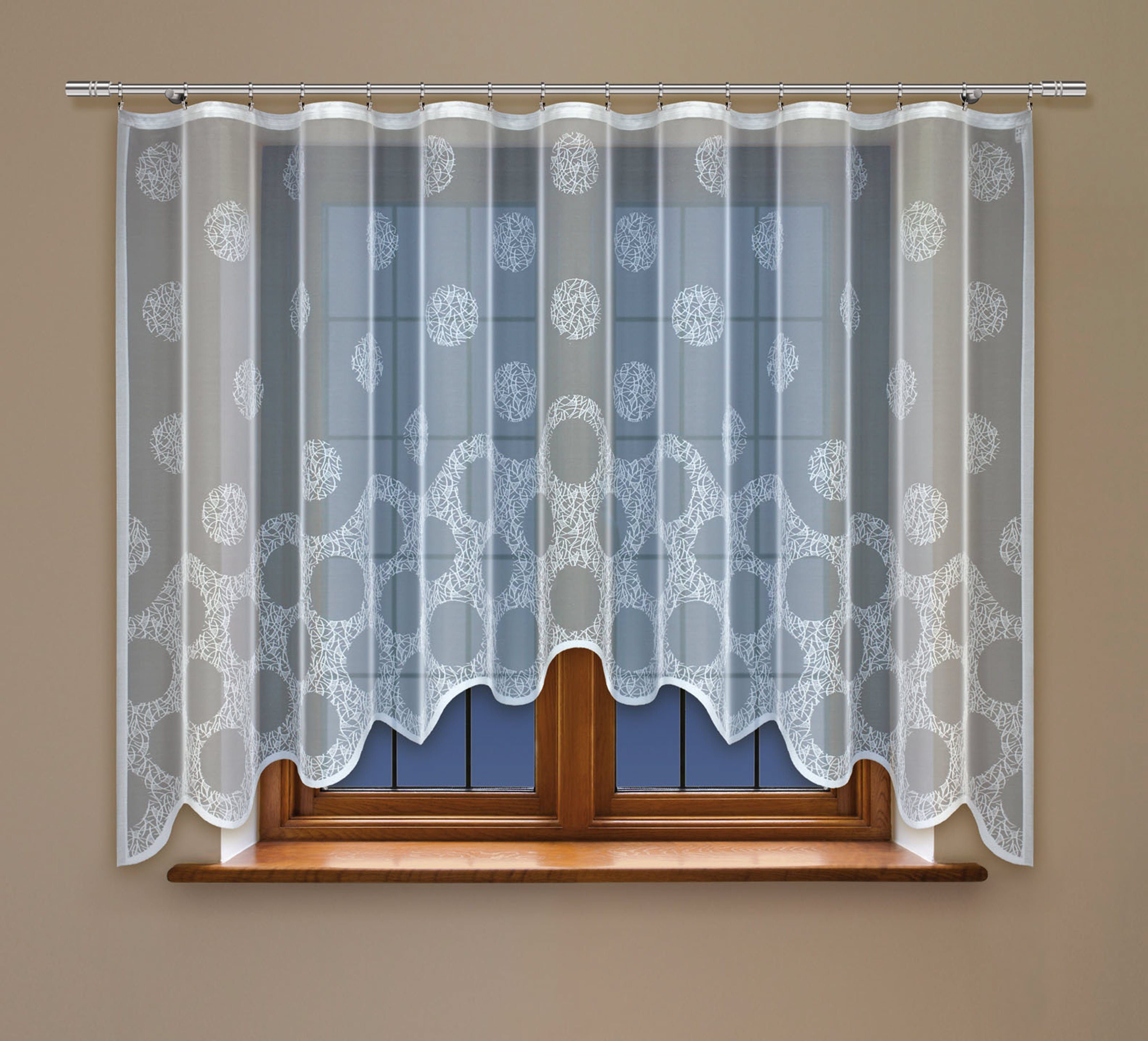 HAFT Gardine KREISE, halbtransparent, Jacquard-Stoff, Kräuselband, günstig online kaufen