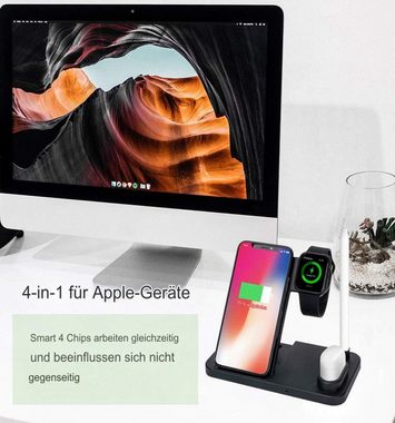 FIDDY 4 in 1 Wireless Charging Dock Station Qi Fast Wireless Charger Batterie-Ladegerät