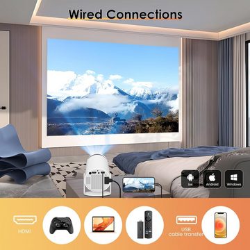 HIPPUS Auto Keystone Smart 5G WiFi Bluetooth Portabler Projektor (1920*1080 px, Outdoor-Filmprojektor kompatibel mit iOS, Android, TV Stick)