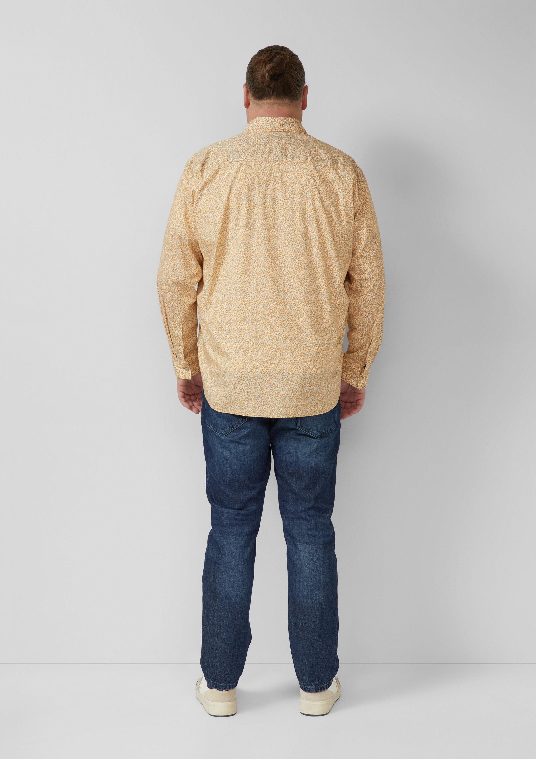 s.Oliver Langarmhemd Hemd Hemd aus Baumwollstretch mit All-over-Print