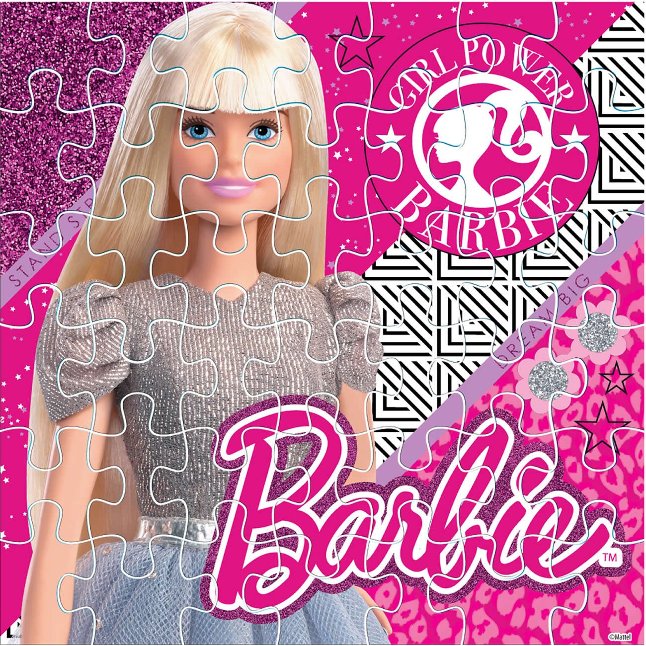 Diakakis Steckpuzzle 2in1 Puzzle Malpuzzle Barbie 42-tlg XL-Teile 42x42, Puzzleteile