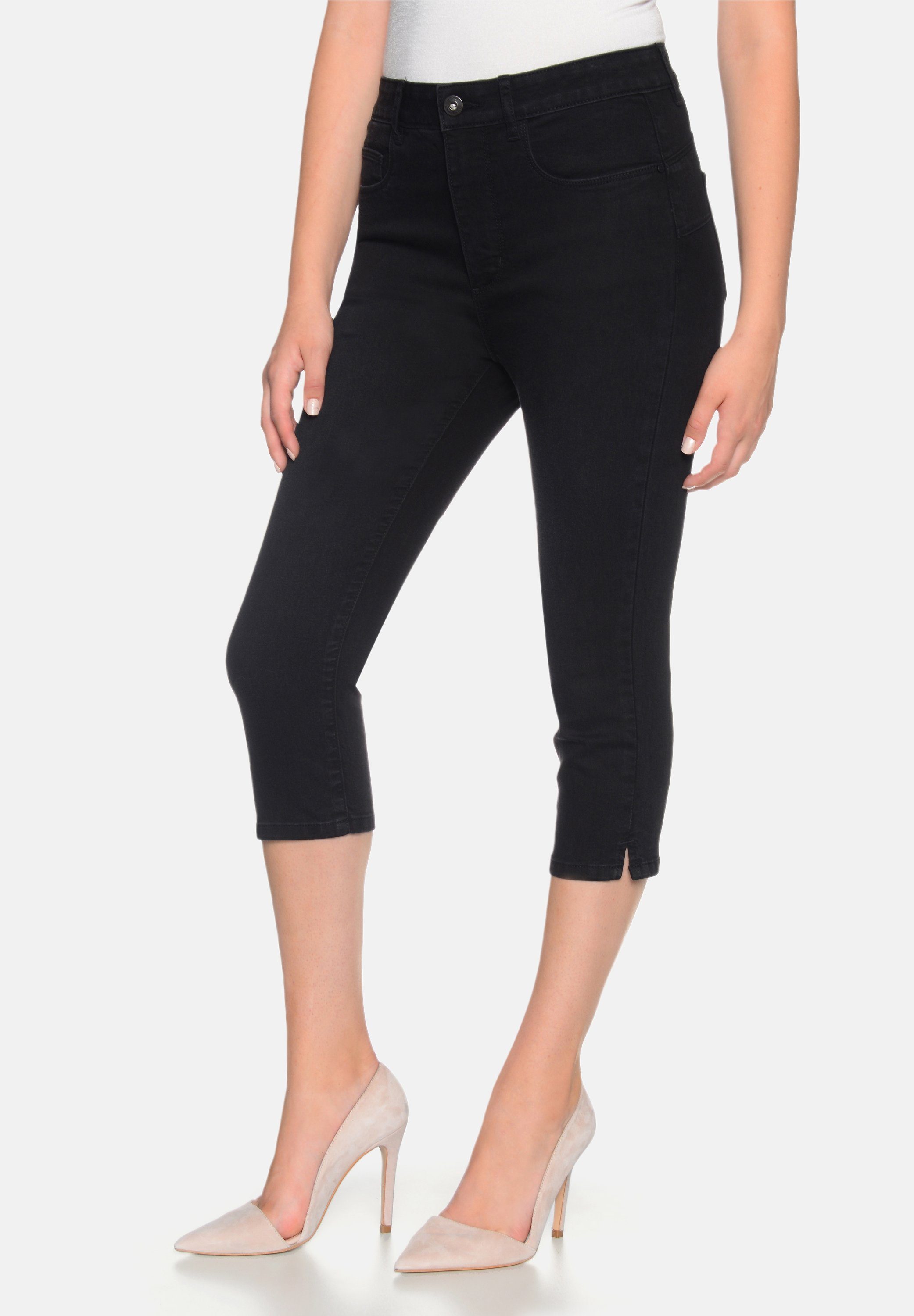 STOOKER WOMEN 7/8-Jeans Capri Denim Skinny Fit black denim