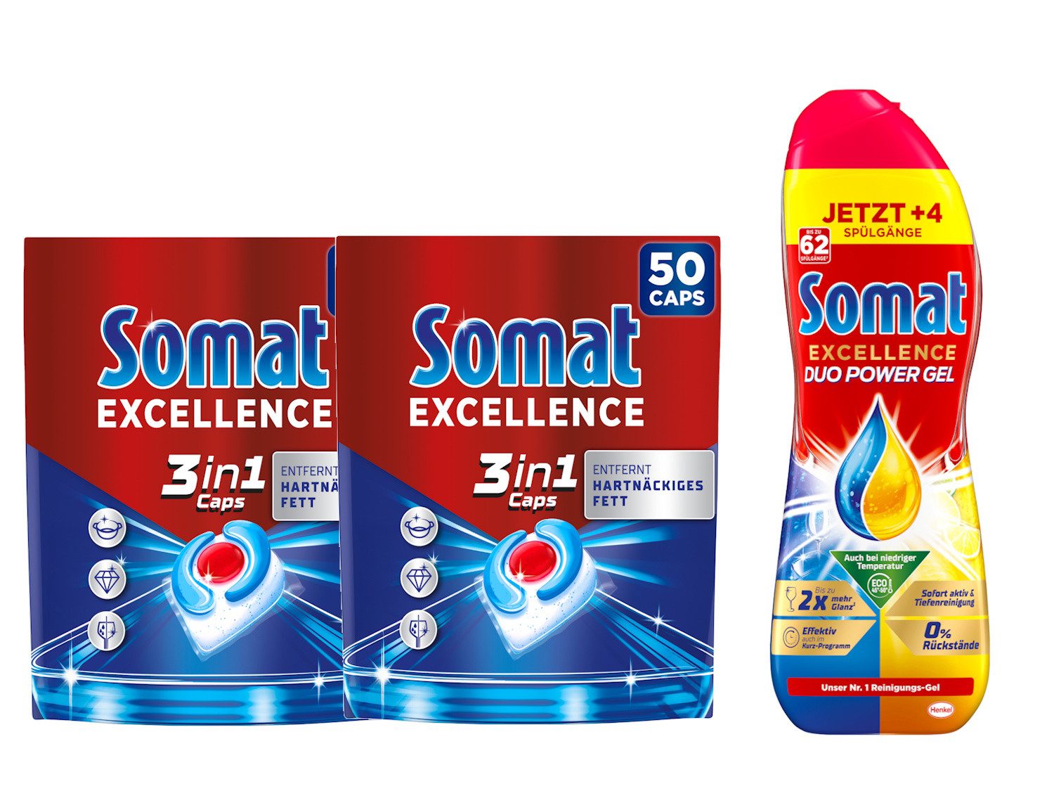 Somat SOMAT Caps 2x50 + Duo Gel 992ml – fettlösend Spülmaschinentabs