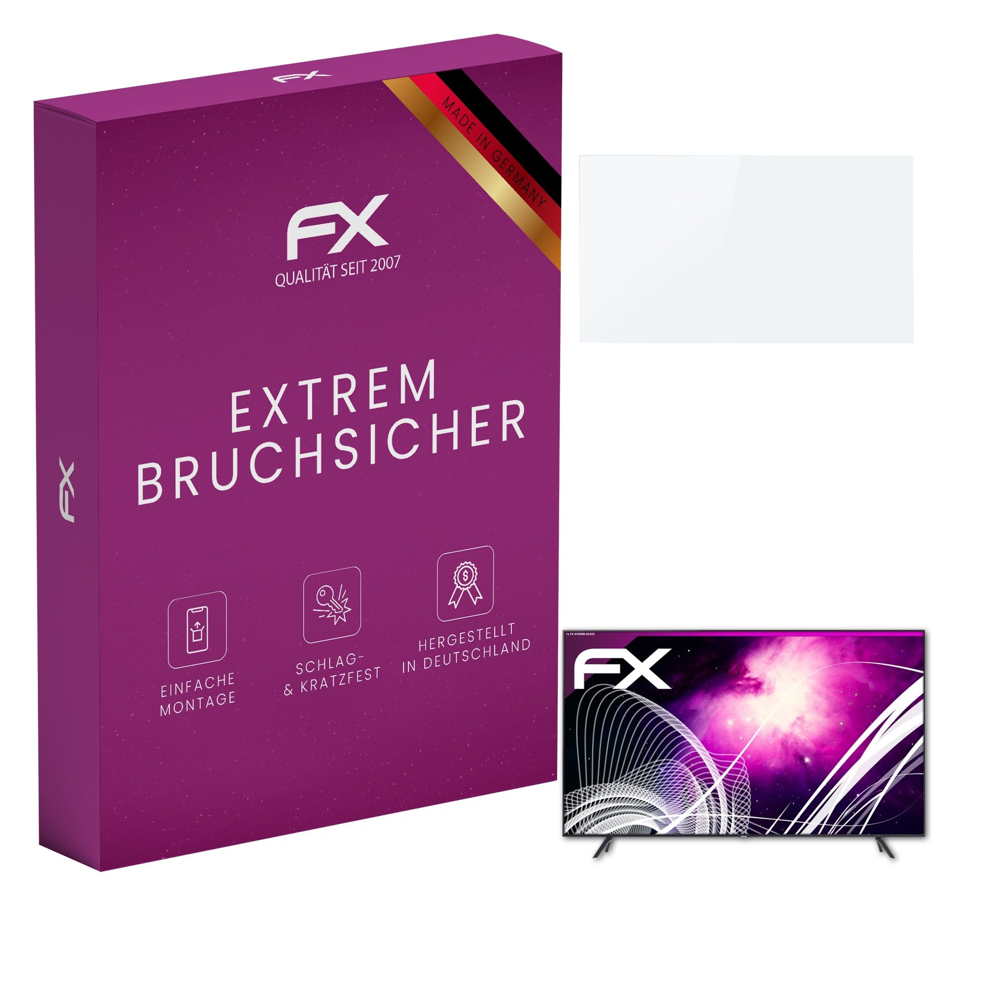 atFoliX Schutzfolie Panzerglasfolie für Samsung GU-TU7199 43 inch, Ultradünn und superhart