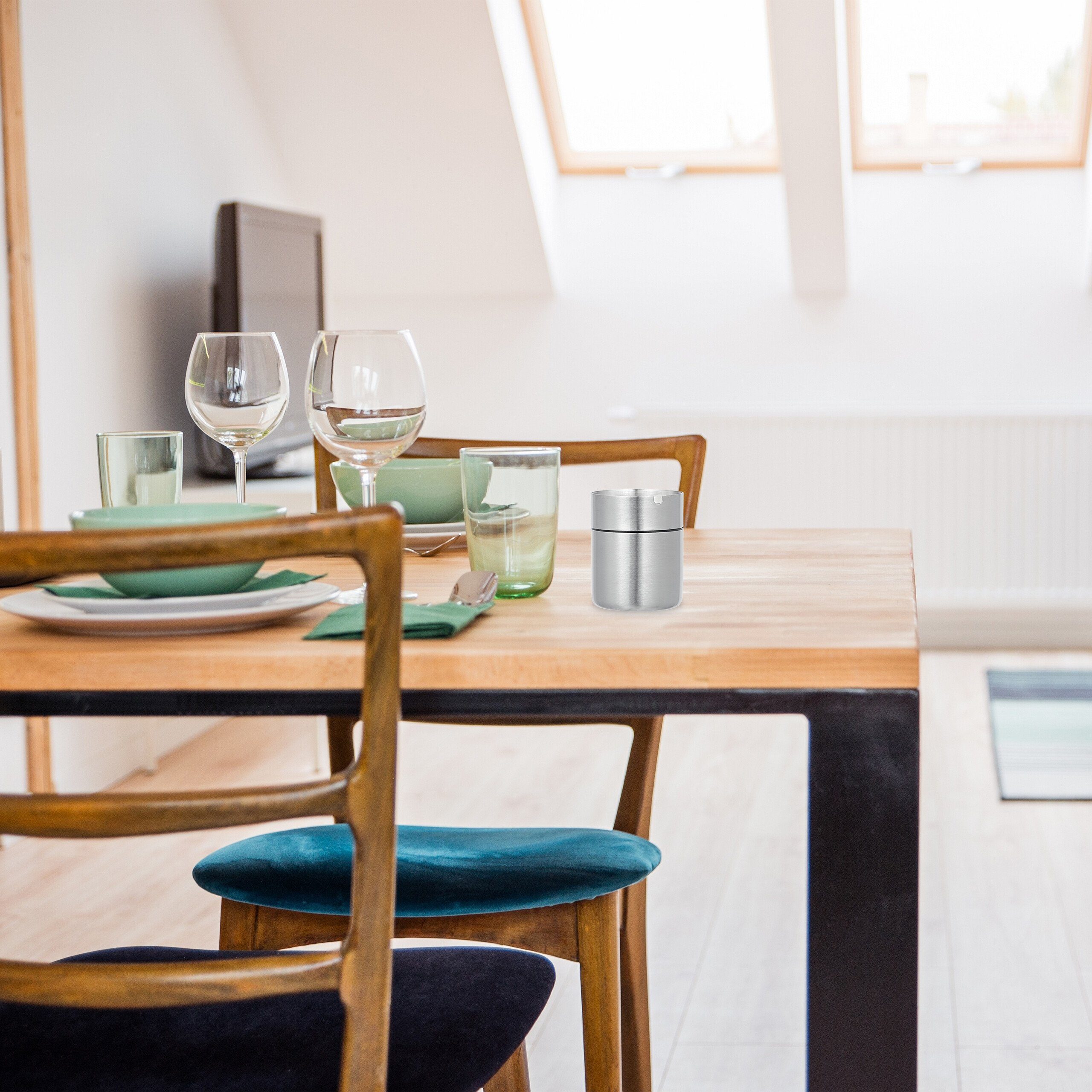 relaxdays Aschenbecher 3x Aschenbecher mit Deckel